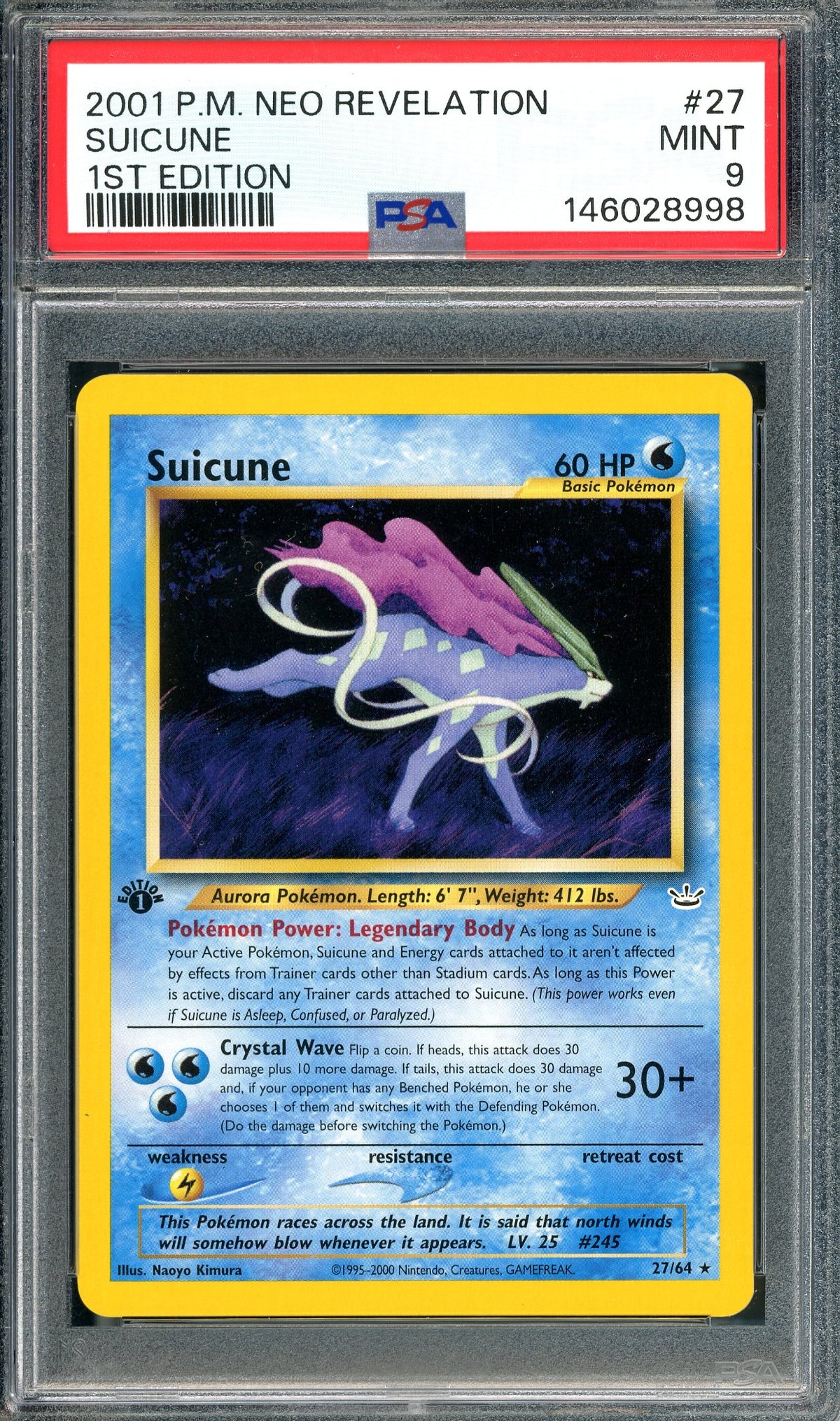 PSA 9 Suicune (27/64) [Pokemon Neo Revelation (1st Edition)]