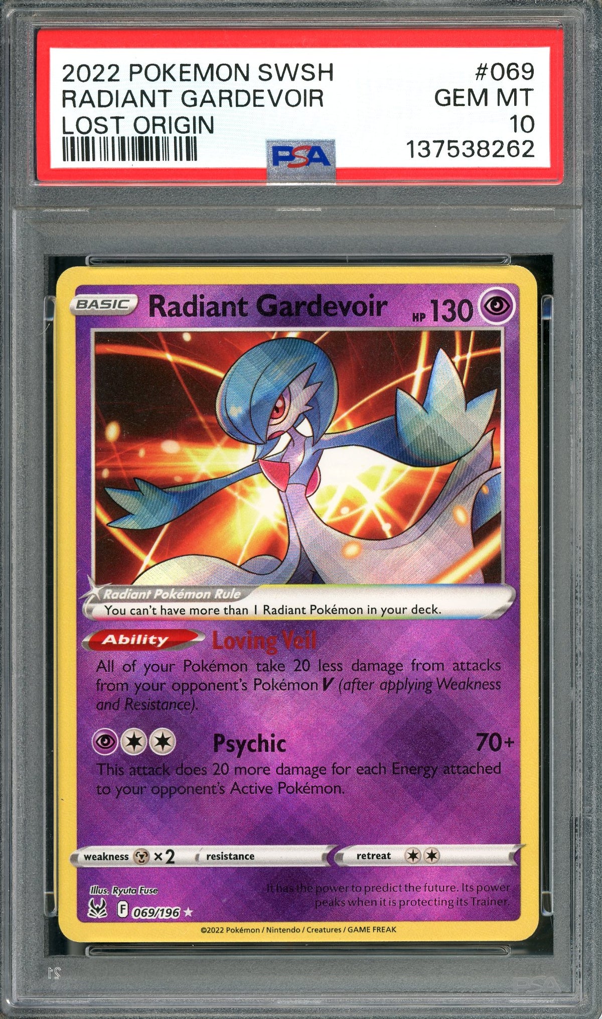 PSA10 Radiant Gardevoir (069/196) [Pokemon Sword & Shield: Lost Origin]