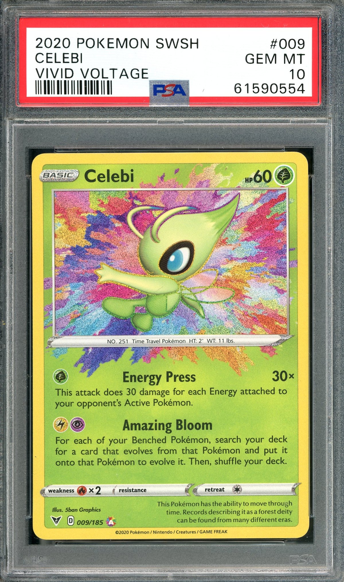 PSA 10 Celebi (009/185) [Pokemon Sword & Shield: Vivid Voltage]