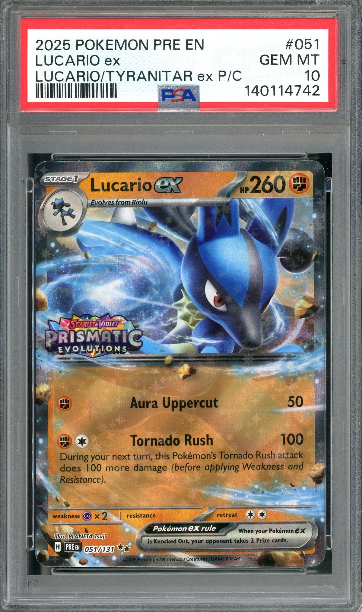 PSA 10 Lucario ex (051/131) [Pokemon Prismatic Evolution Promo