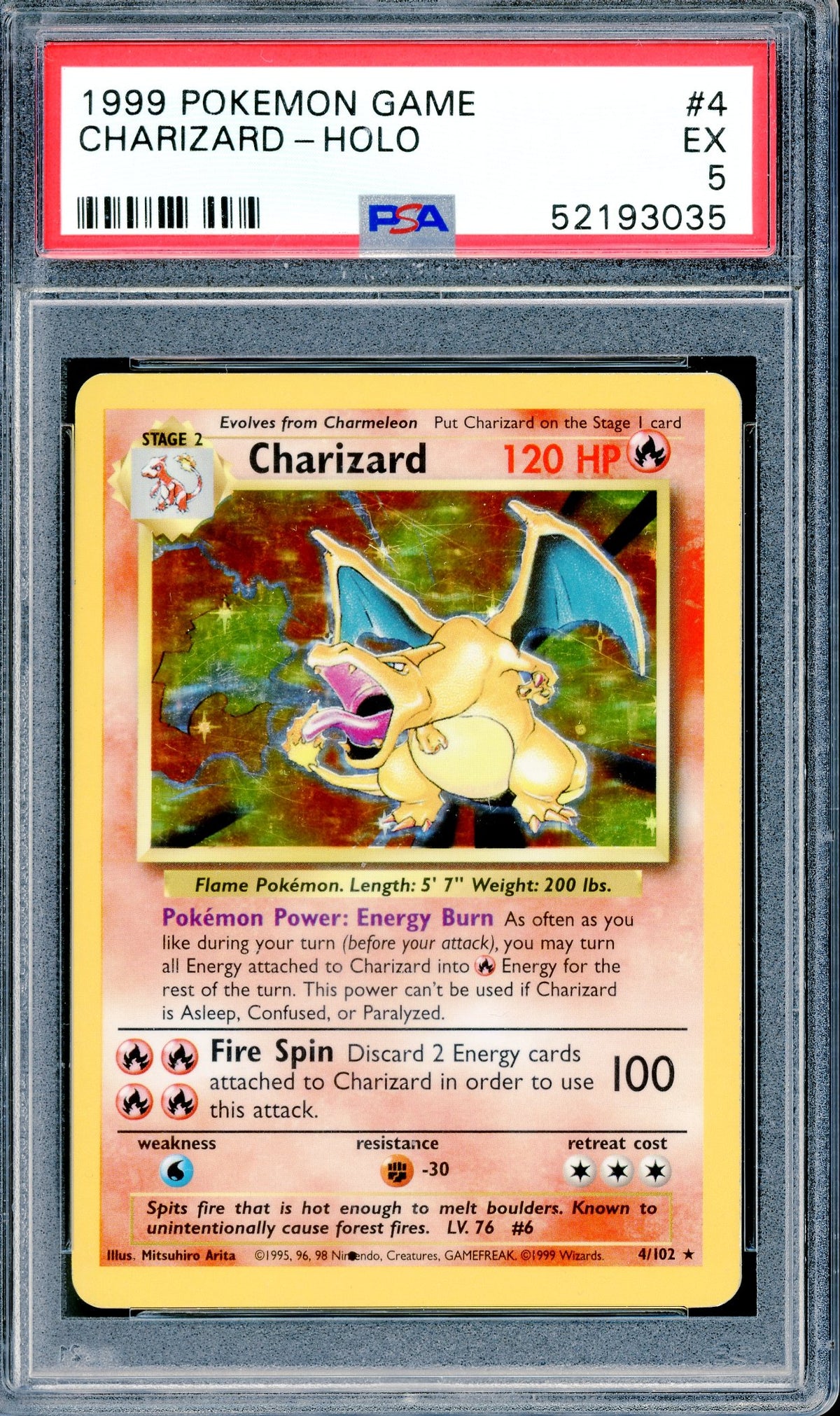 PSA 5 Charizard - Holo (4/102) [Pokemon Base Set]