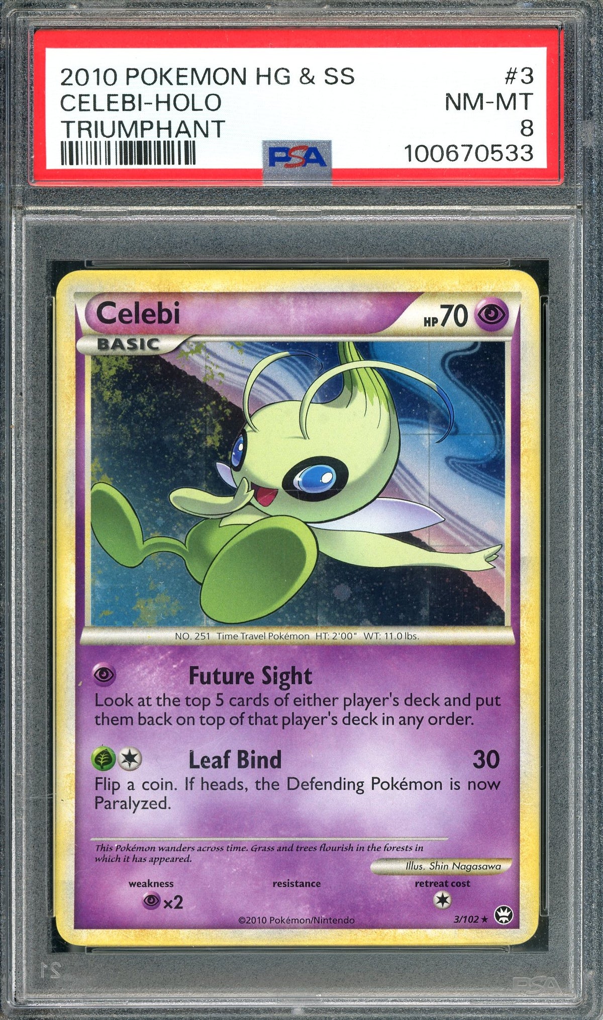 PSA 8 Celebi (3/102) [Pokemon HG & SS: Triumphant]