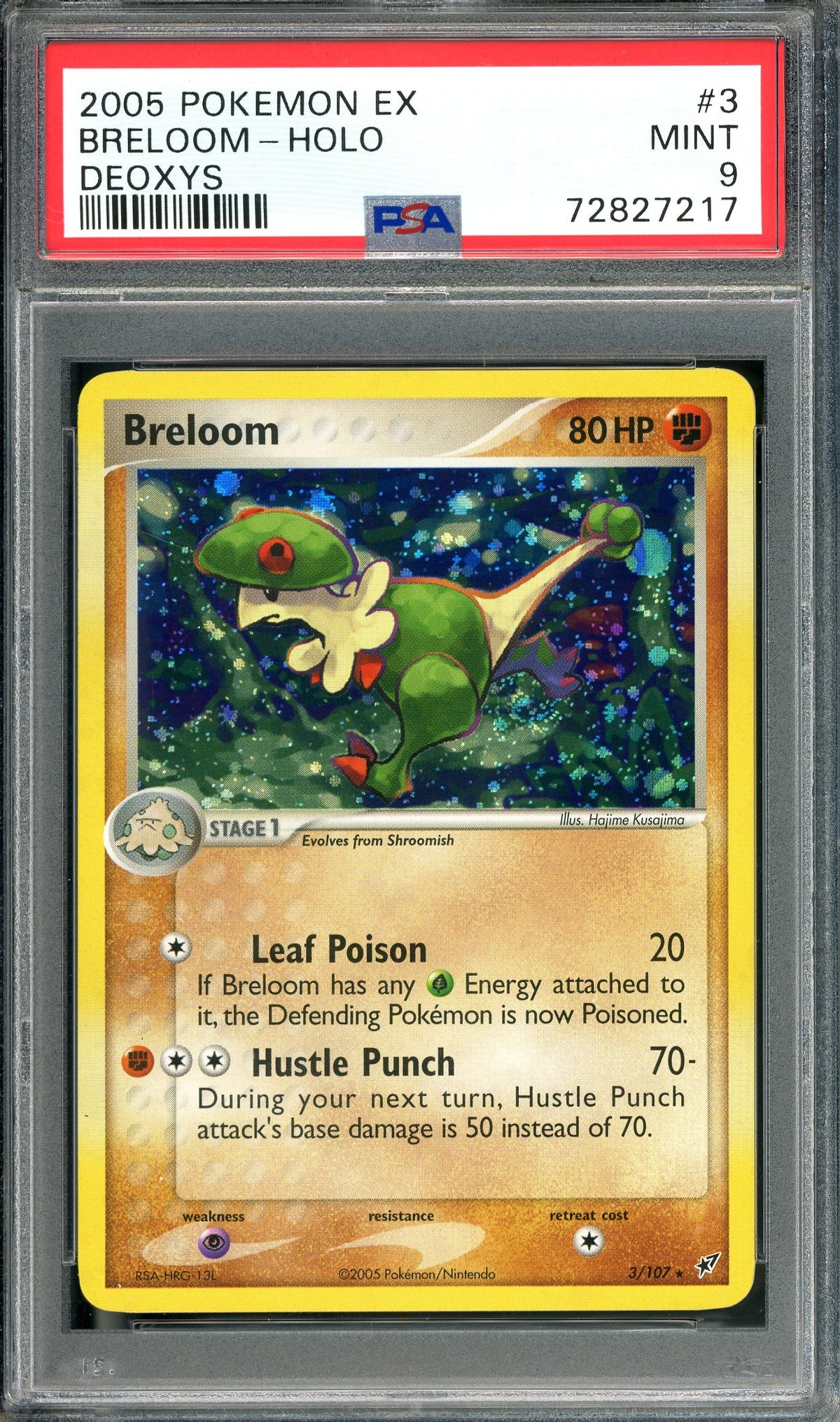 PSA 9 Breloom - Holo (3/107)[Pokemon EX: Deoxys]