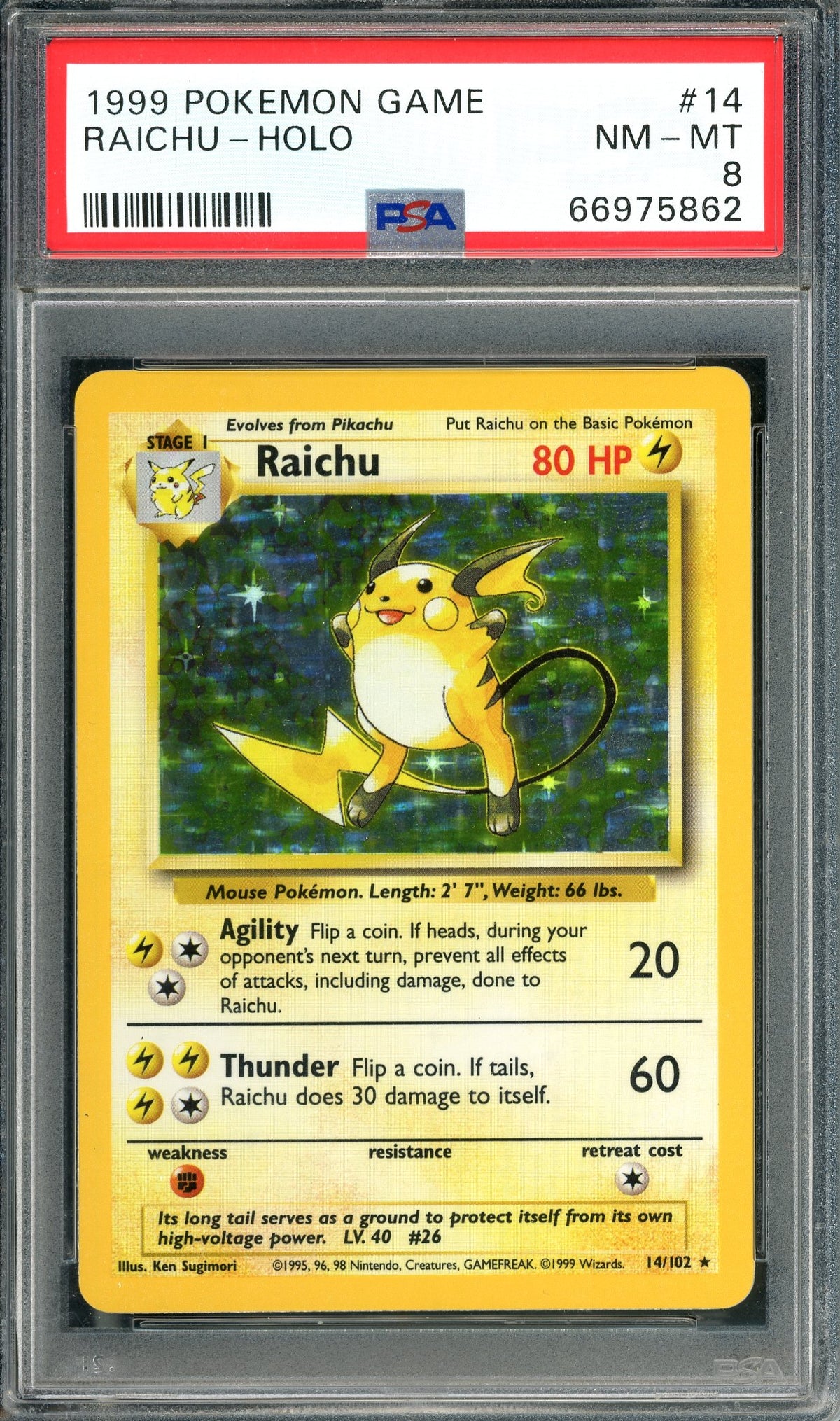 PSA 8 Raichu (14/102) [Pokemon Base Set]
