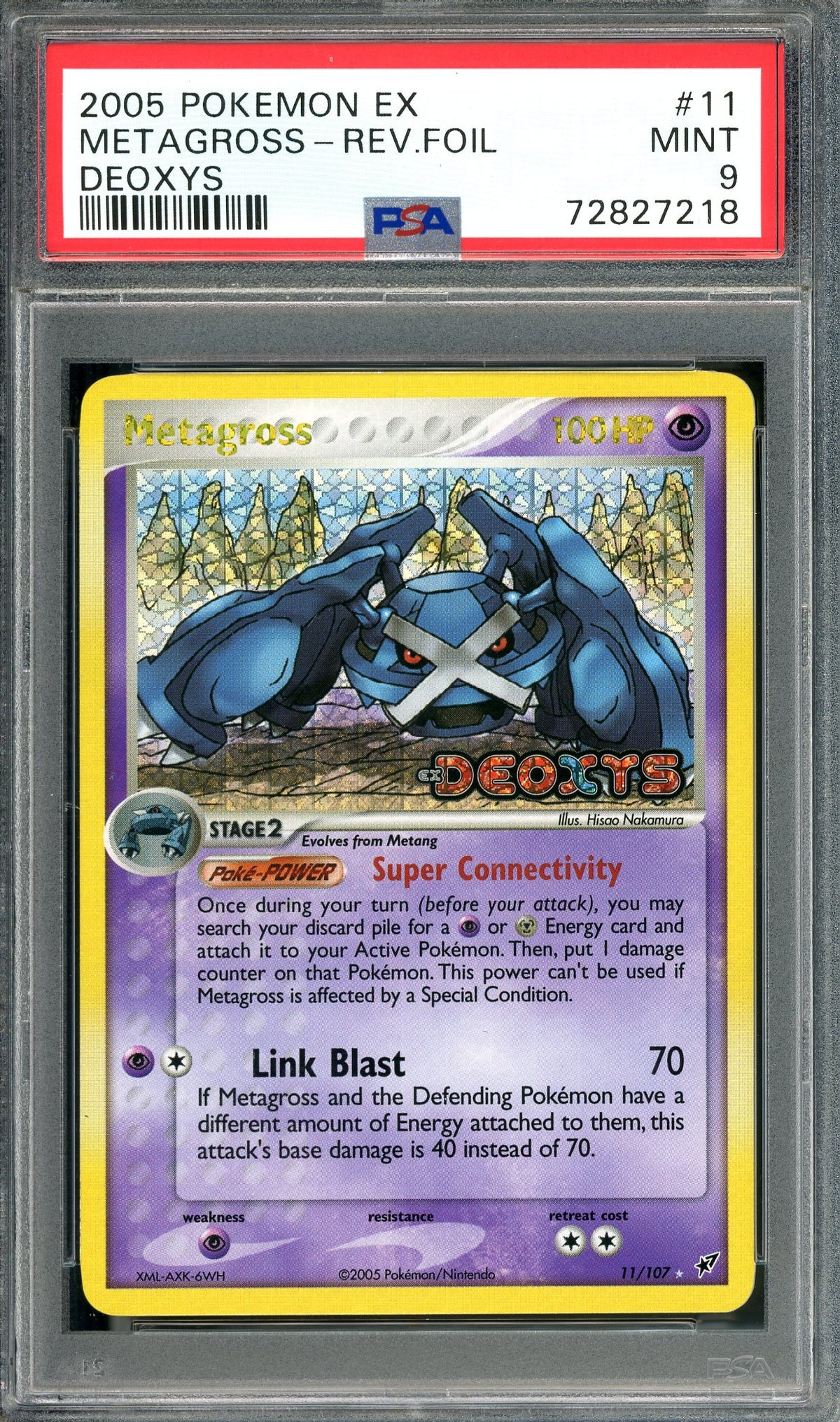 PSA 9 Metagross - Reverse Foil (11/107) [Pokemon EX Deoxys]
