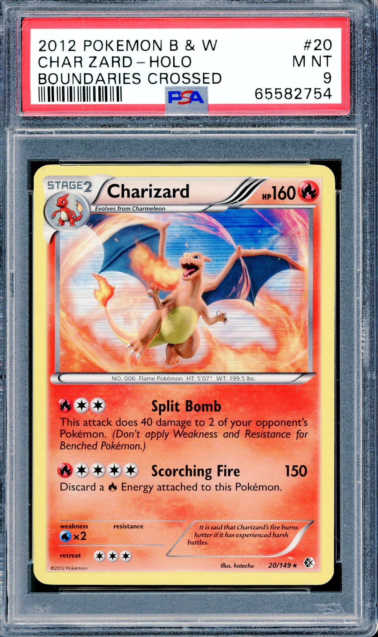 PSA 9 Charizard - Holo (20/149) [Boundaries Crossed]