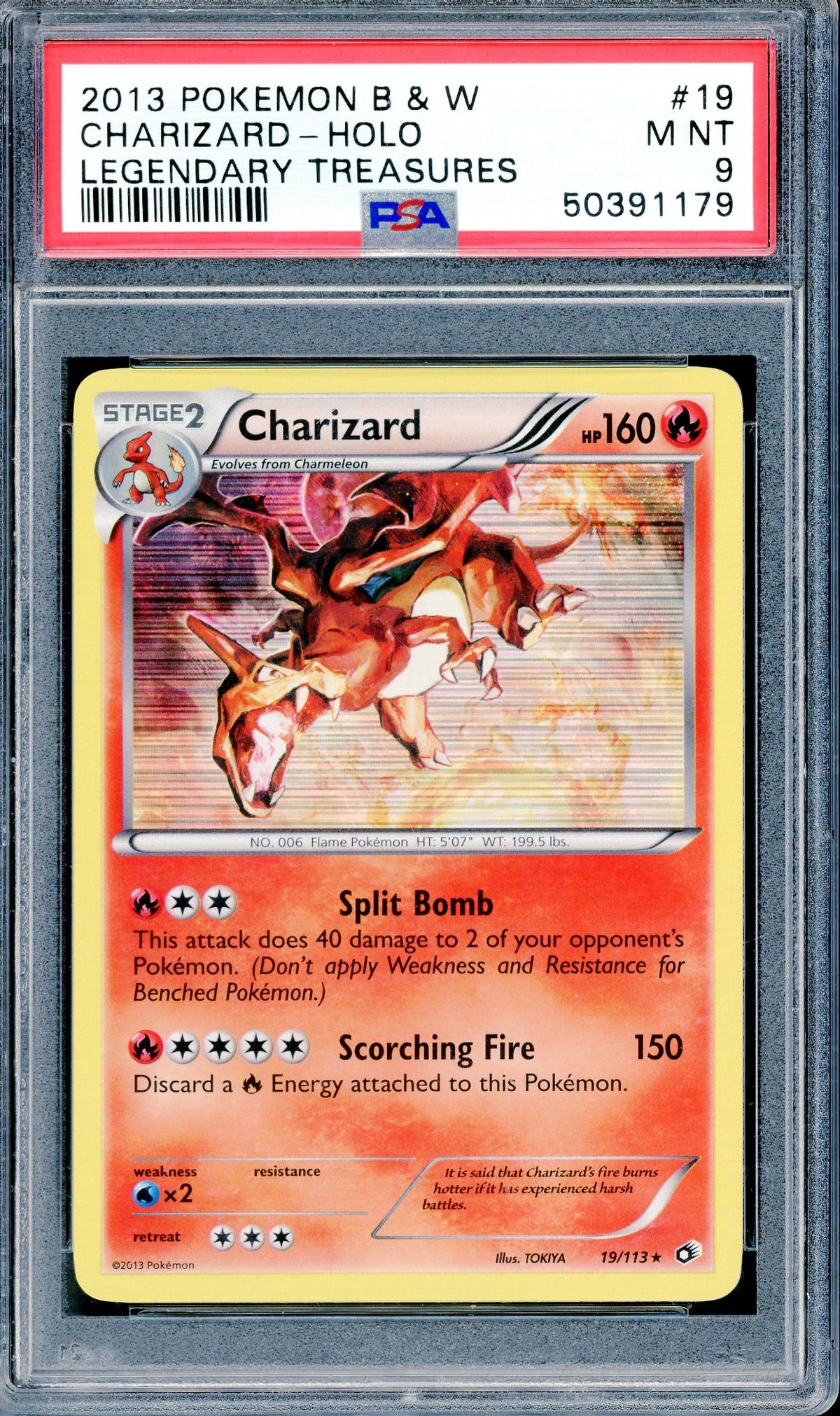 PSA 9 Charizard-Holo (19/113) [Legendary Treasures]