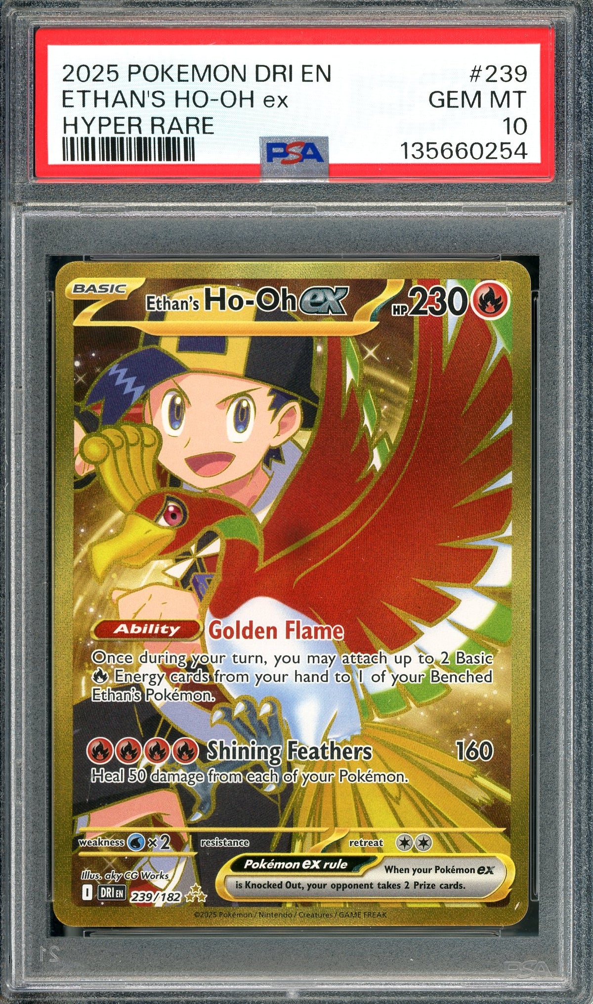 PSA 10 Ethan's Ho-Oh (239/182) Hyper Rare [Pokemon Scarlet & Violet: Destined Rivals]
