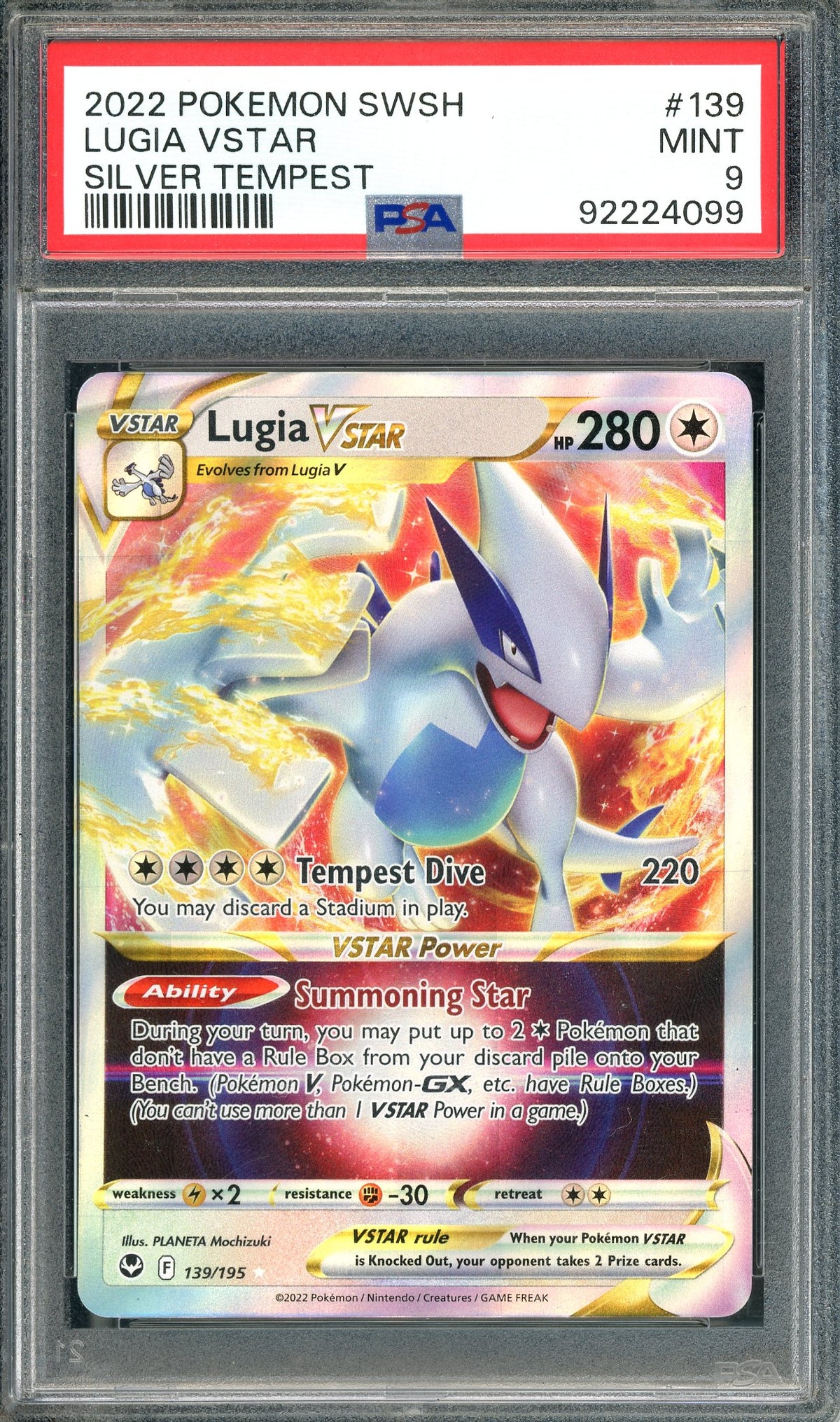 PSA 9 Lugia VStar (139/195) [Pokemon SWSH: Silver Tempest]