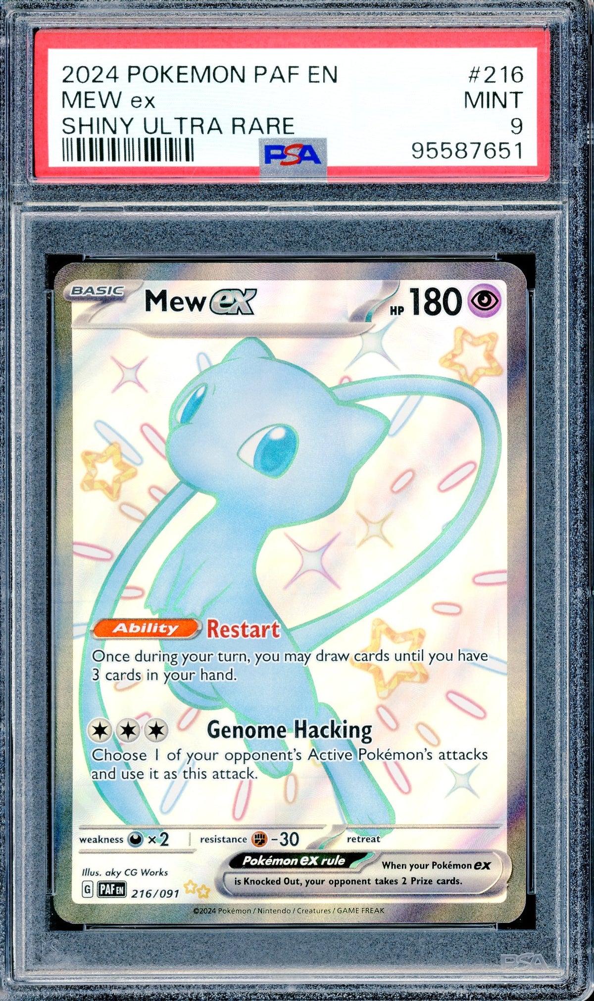 PSA 9 Mew ex (216/091) [Paldean Fates]