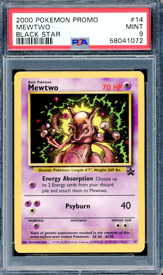 PSA 9 Mewtwo (14) [Pokemon Black Star Promo]