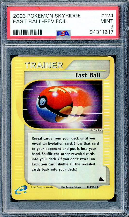 PSA 9 Fast Ball-Reverse Foil (124/144) [Pokemon Skyridge]