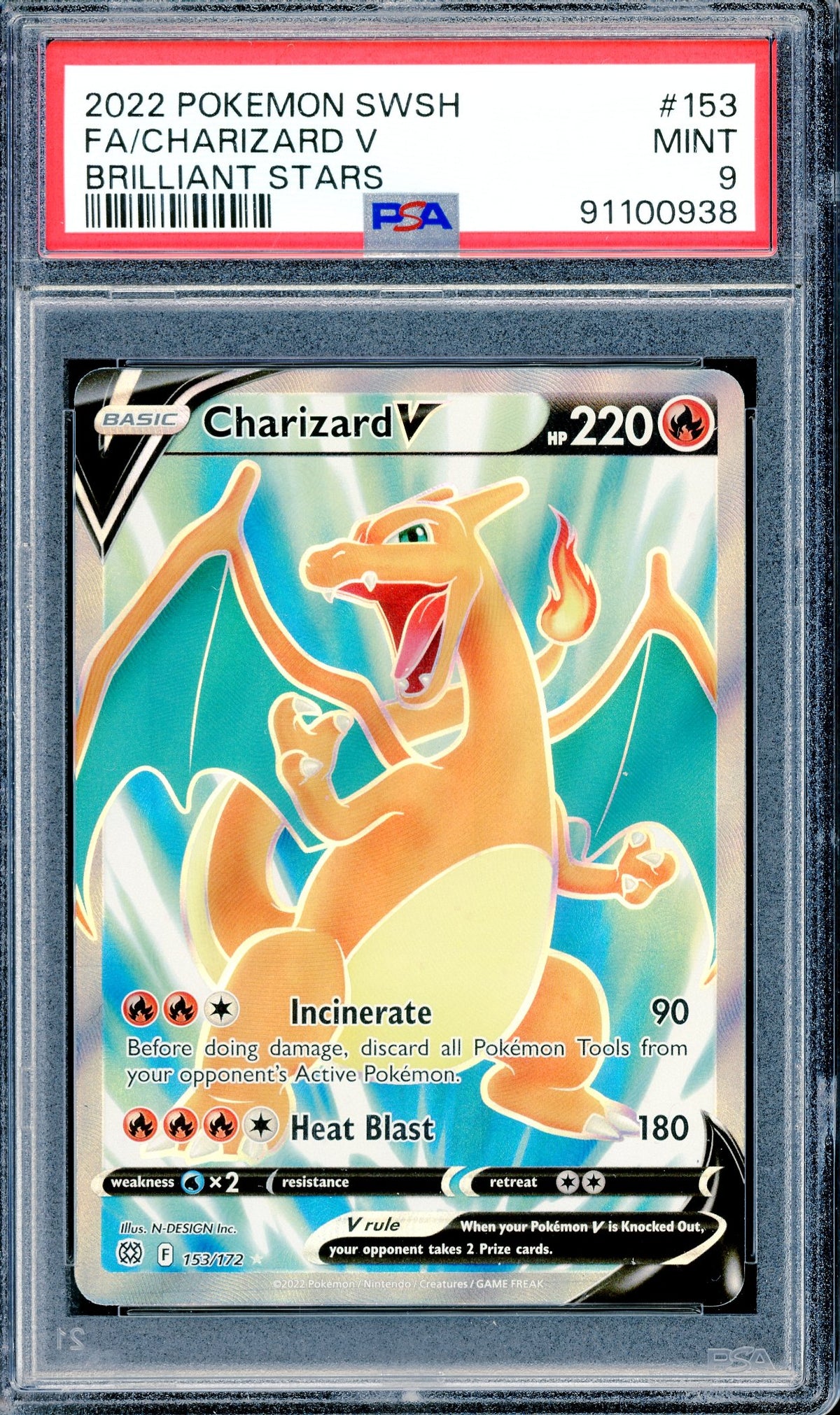 PSA 9 Charizard V (153/172) [Brilliant Stars]