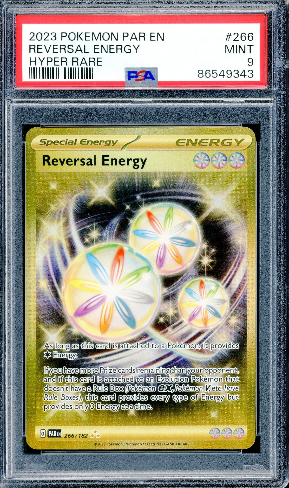 PSA 9 Reversal Energy Hyper Rare (266/182) [Paradox Rift]