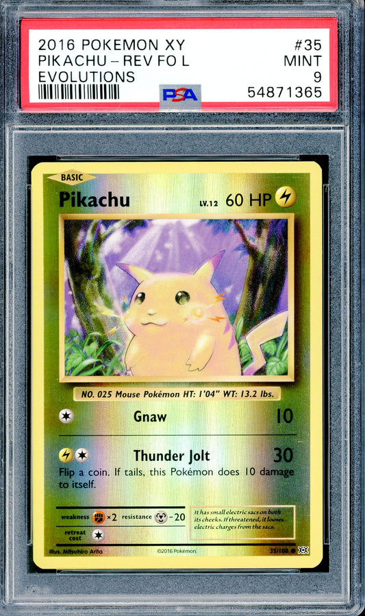 PSA 9 Pikachu Reverse Foil (35/108) [Pokemon XY Evolutions]