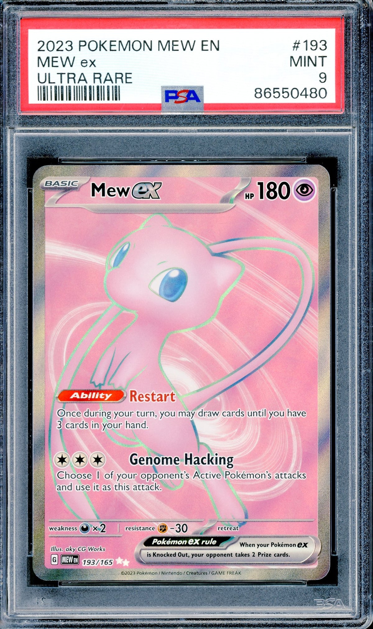 PSA 9 Mew ex Ultra Rare (193/165) [Scarlet & Violet 151]
