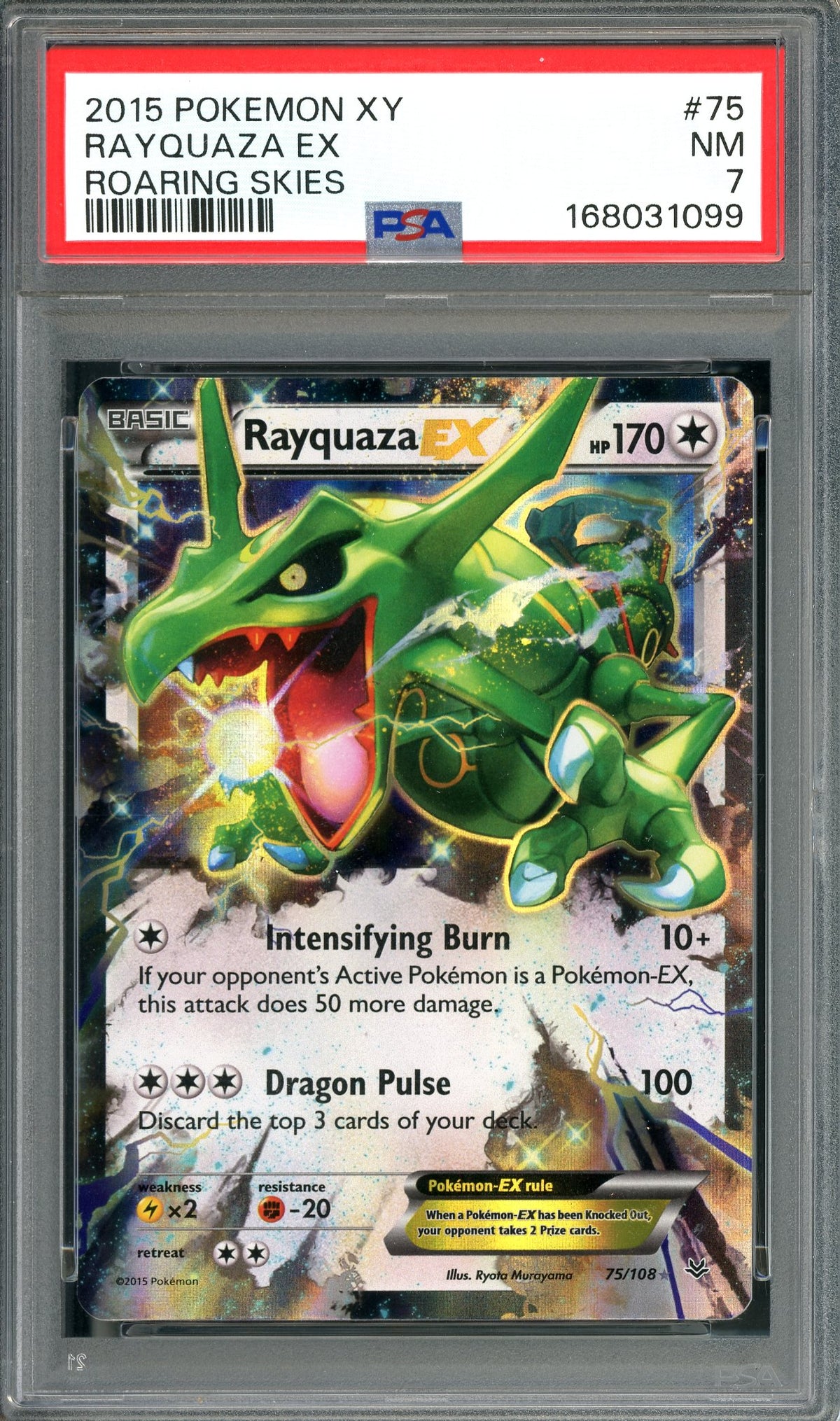 PSA 7 Rayquaza ex 75/108 [Pokemon XY Roaring Skies]