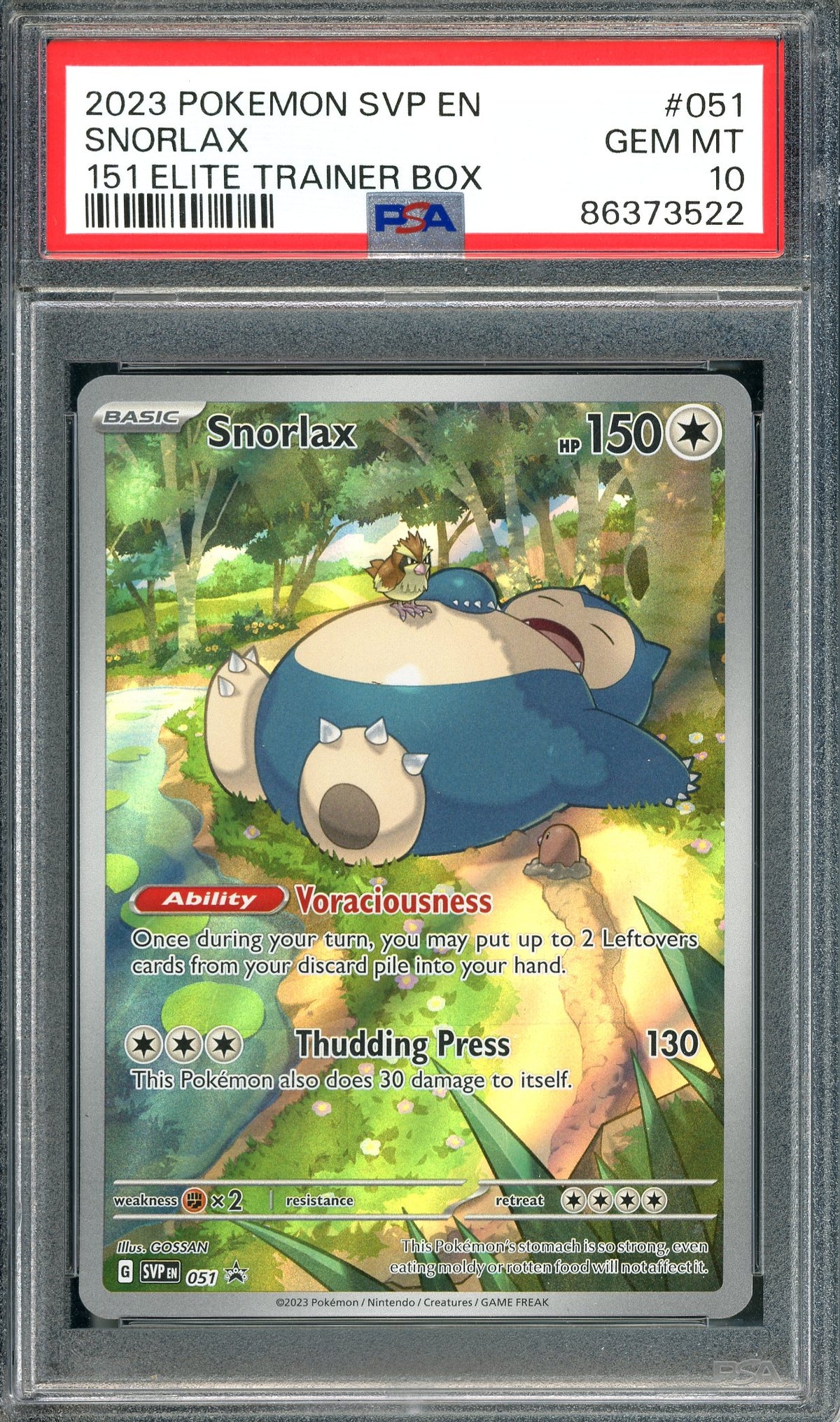 PSA 10 Snorlax (SVP 051) [Pokemon Scarlet & Violet Black Star Promos]