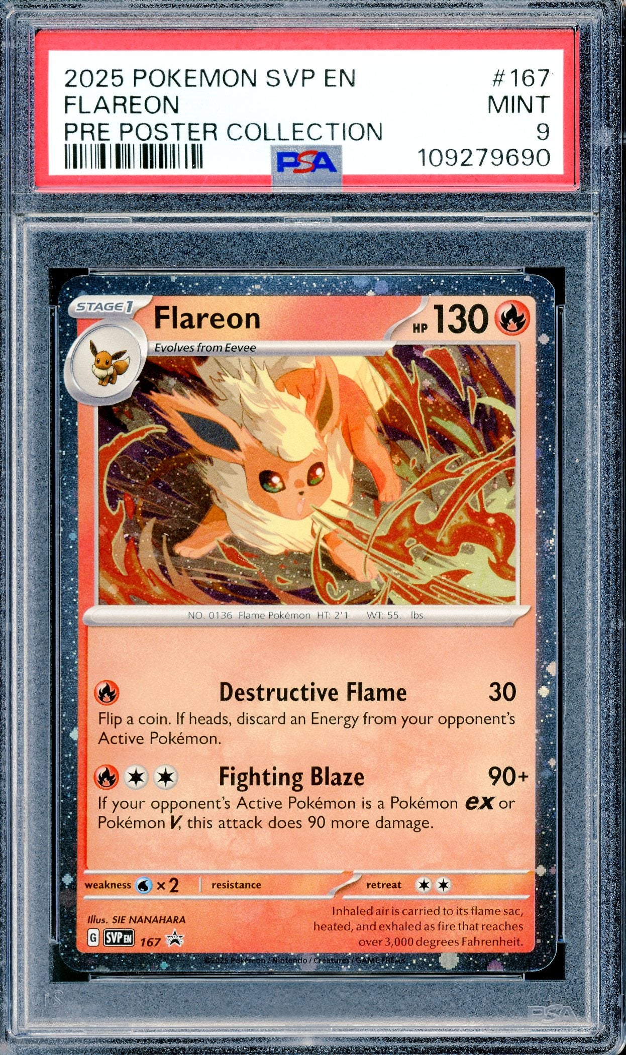 PSA 9 Flareon (167) [Prismatic Evolution Poster Collection]