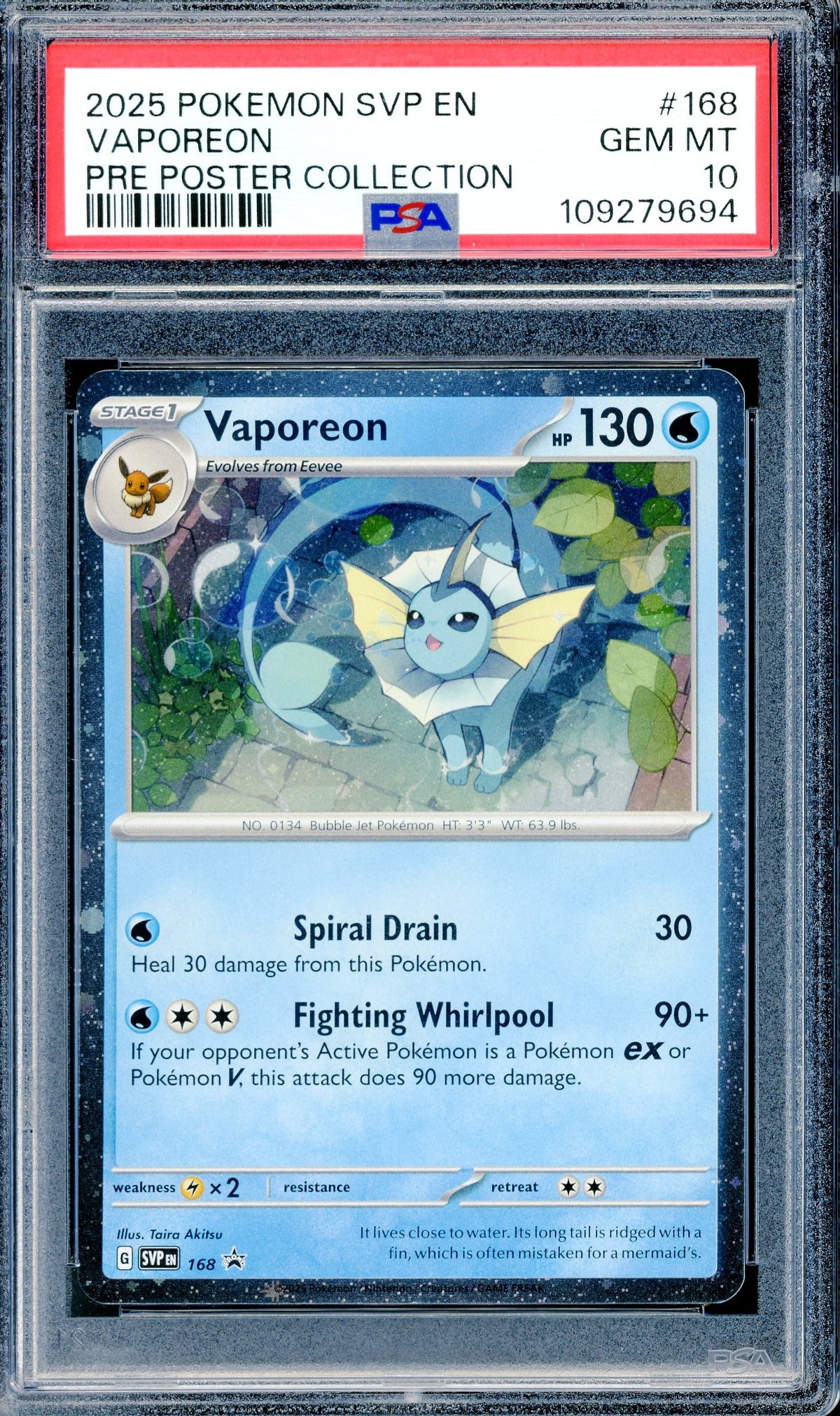 PSA 10 Vaporeon (168) [Prismatic Evolution Poster Collection]