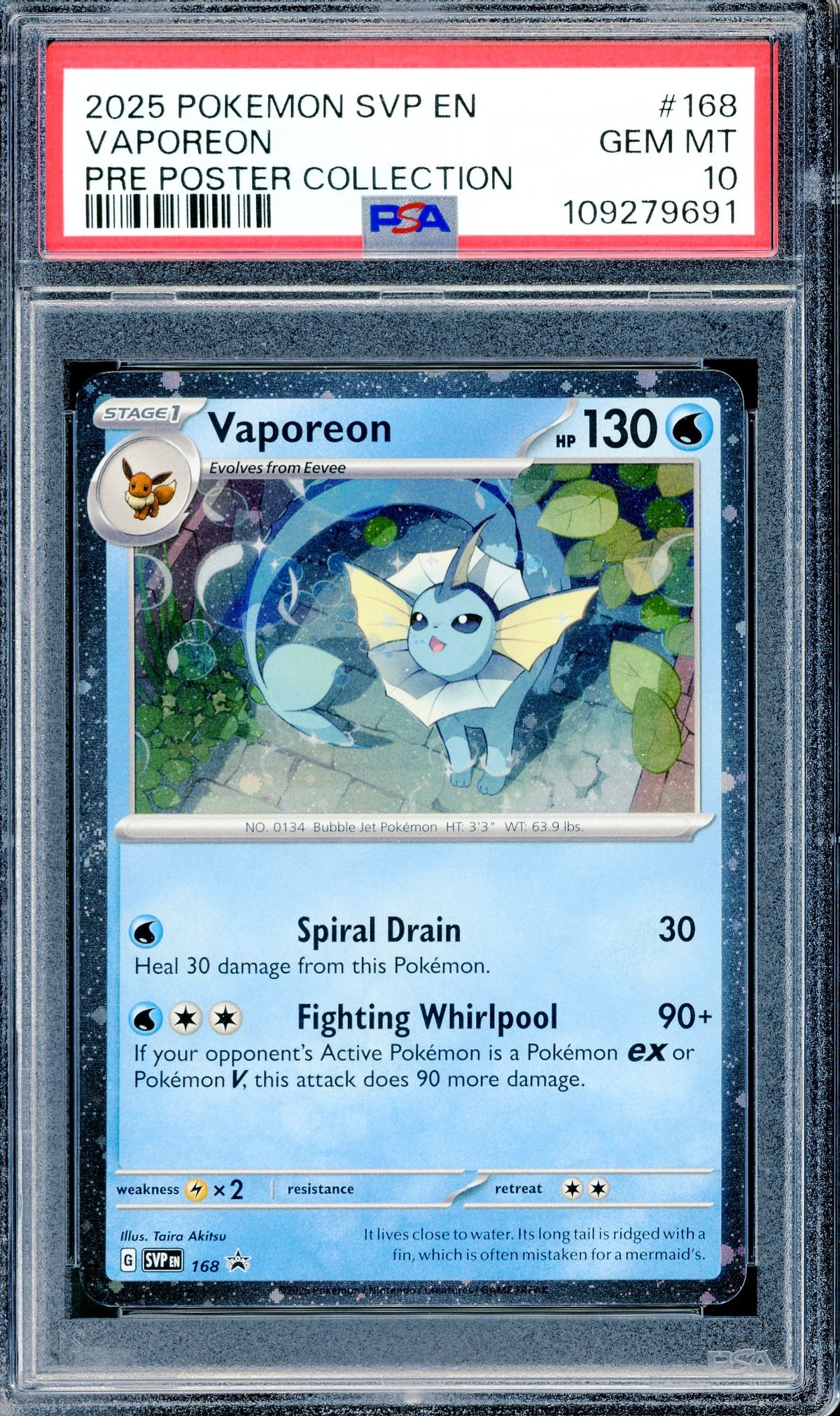 PSA 10 Vaporeon (168) [Prismatic Evolution Poster Collection]