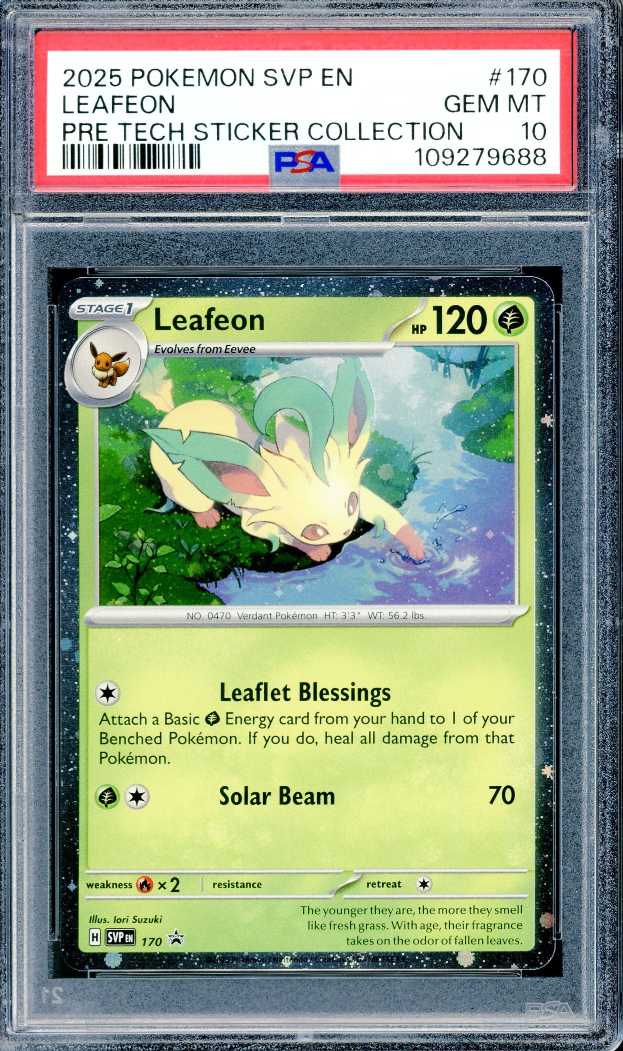 PSA 10 Leafeon (168) [Prismatic Evolution Tech Sticker Collection]