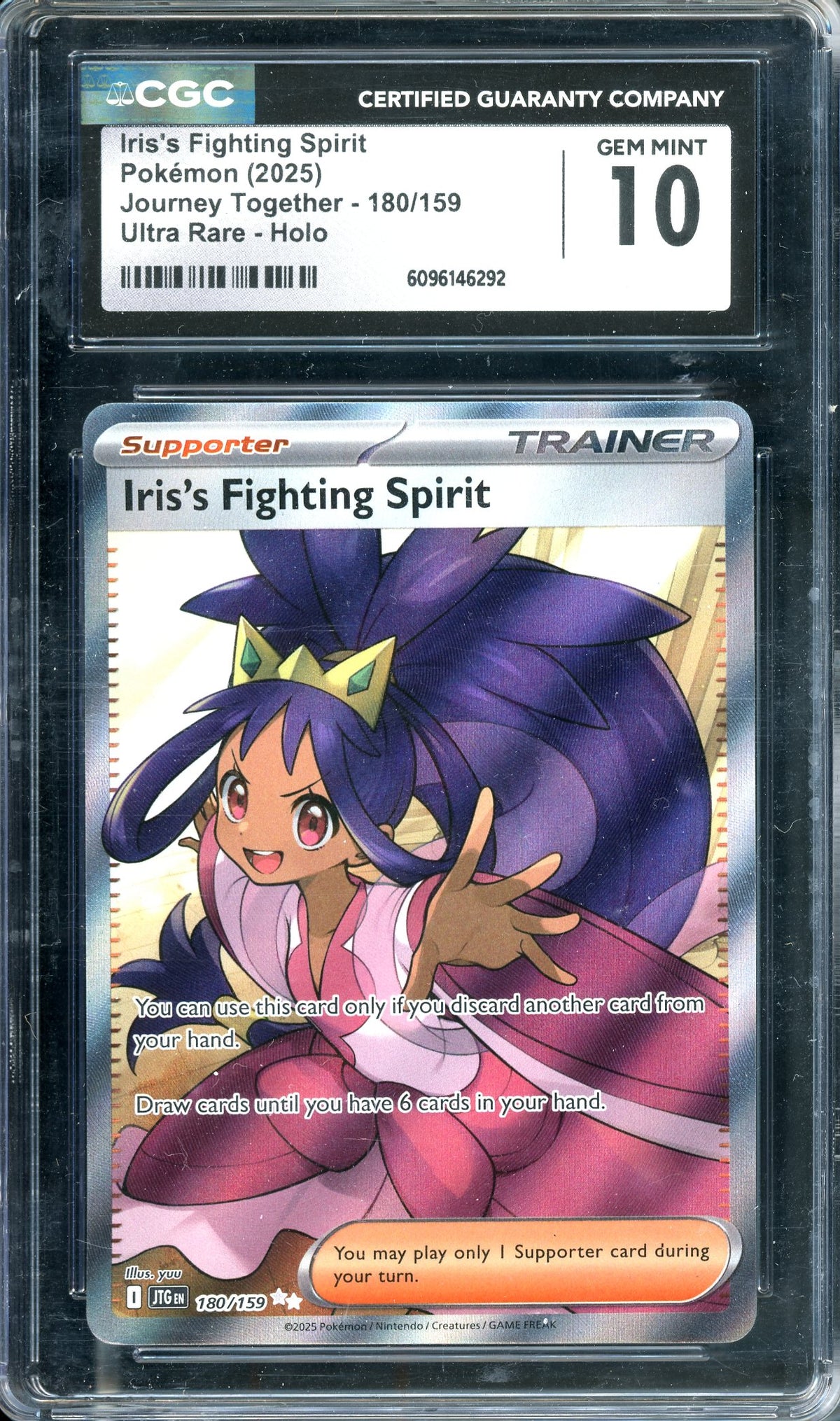 CGC 10 Iris's Fighting Spirit (180/159) [Pokemon Journey Together]