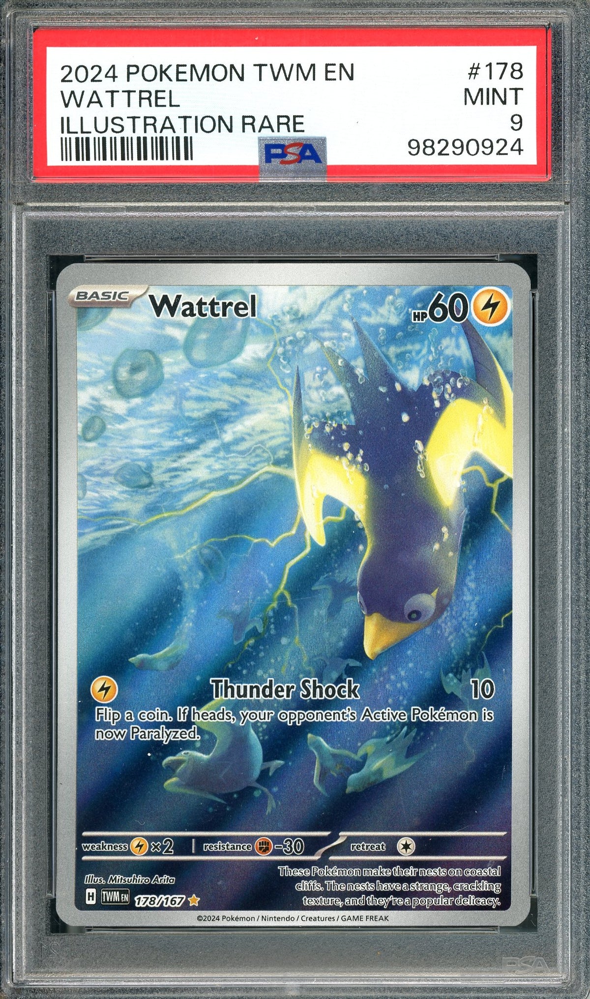 PSA 9 Wattrel (178/167) Illustration Rare [Pokemon Scarlet & Violet: Twilight Masquerade]