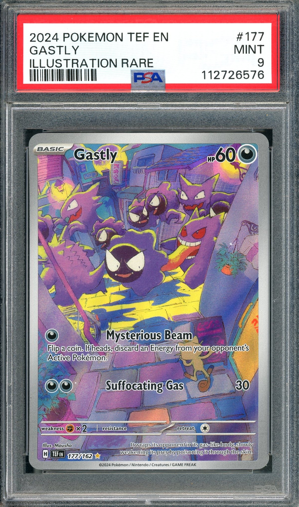 PSA 9 Gastly (177/162) Illustration Rare [Pokemon Scarlet & Violet: Paradox Rift]