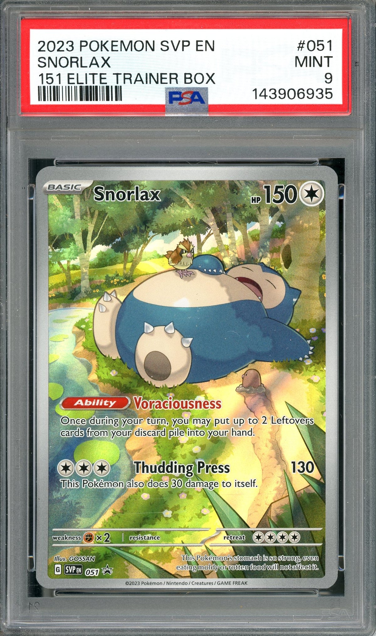 PSA 9 Snorlax (SVP 051) [Pokemon Black Star Promos]