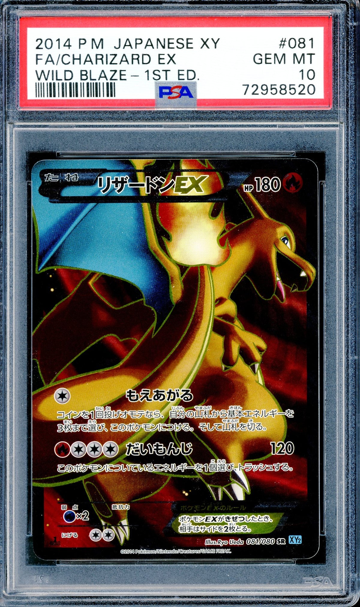 PSA 10 M Charizard EX Full Art (081/080) [Wild Blaze 1st Edition]
