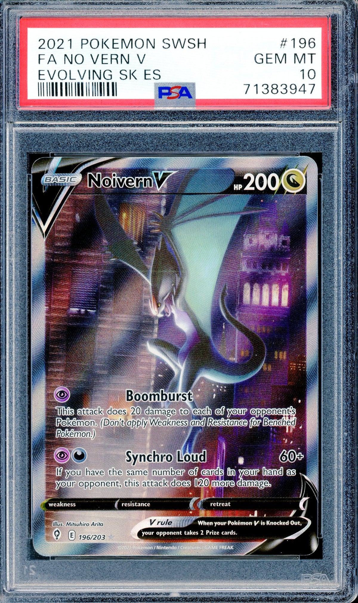 PSA 10 Noivern V (196/203) [Evolving Skies]