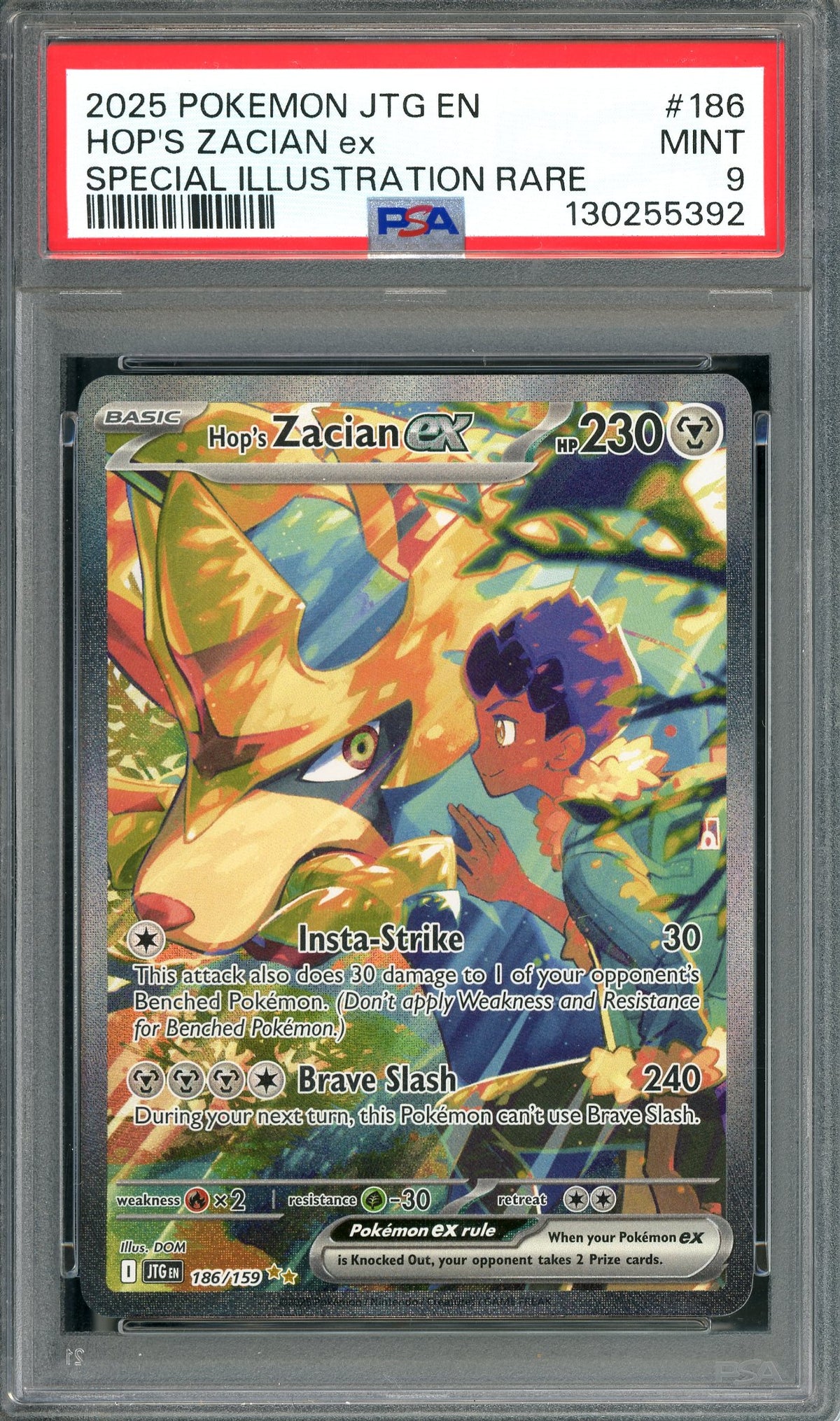 PSA 9 Zacian ex (186/159) SIR [Pokemon Scarlet & Violet: Journey Together]