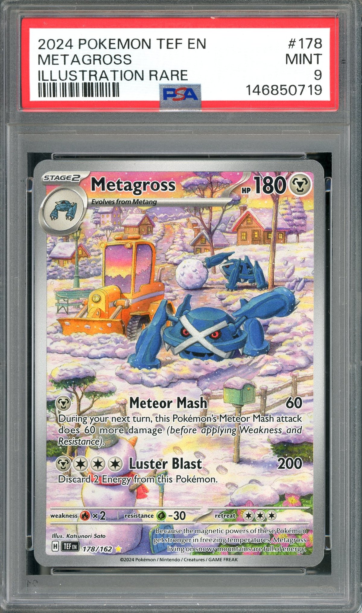 PSA 9 Metagross (178/162) Illustration Rare [Pokemon Scarlet & Violet: Temporal Forces]