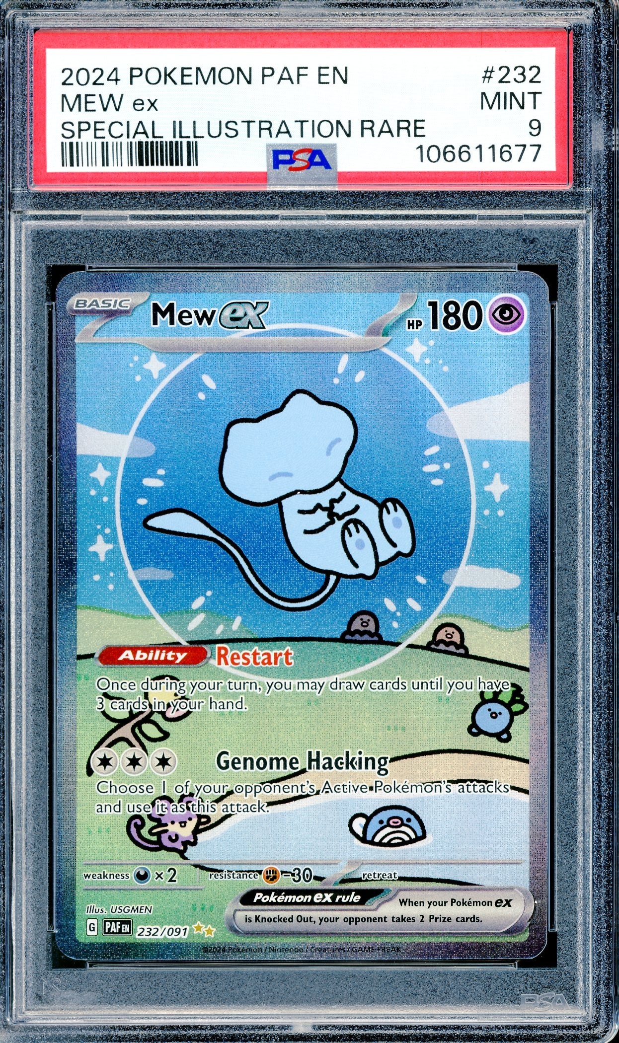 PSA 9 Mew ex Special Illustration Rare (232/091) [Paldean Fates]