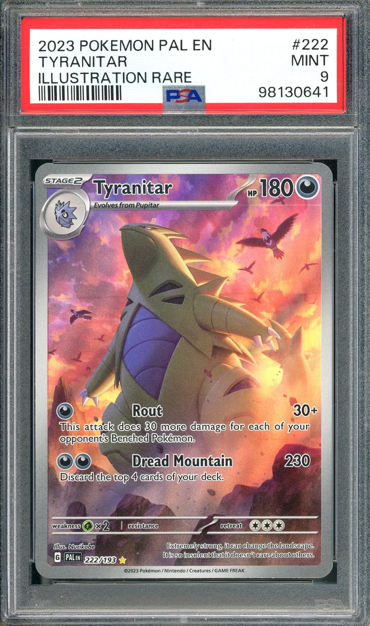 PSA 9 Tyranitar (222/193) Illustration Rare [Pokemon Scarlet & Violet: Paldea Evolved]