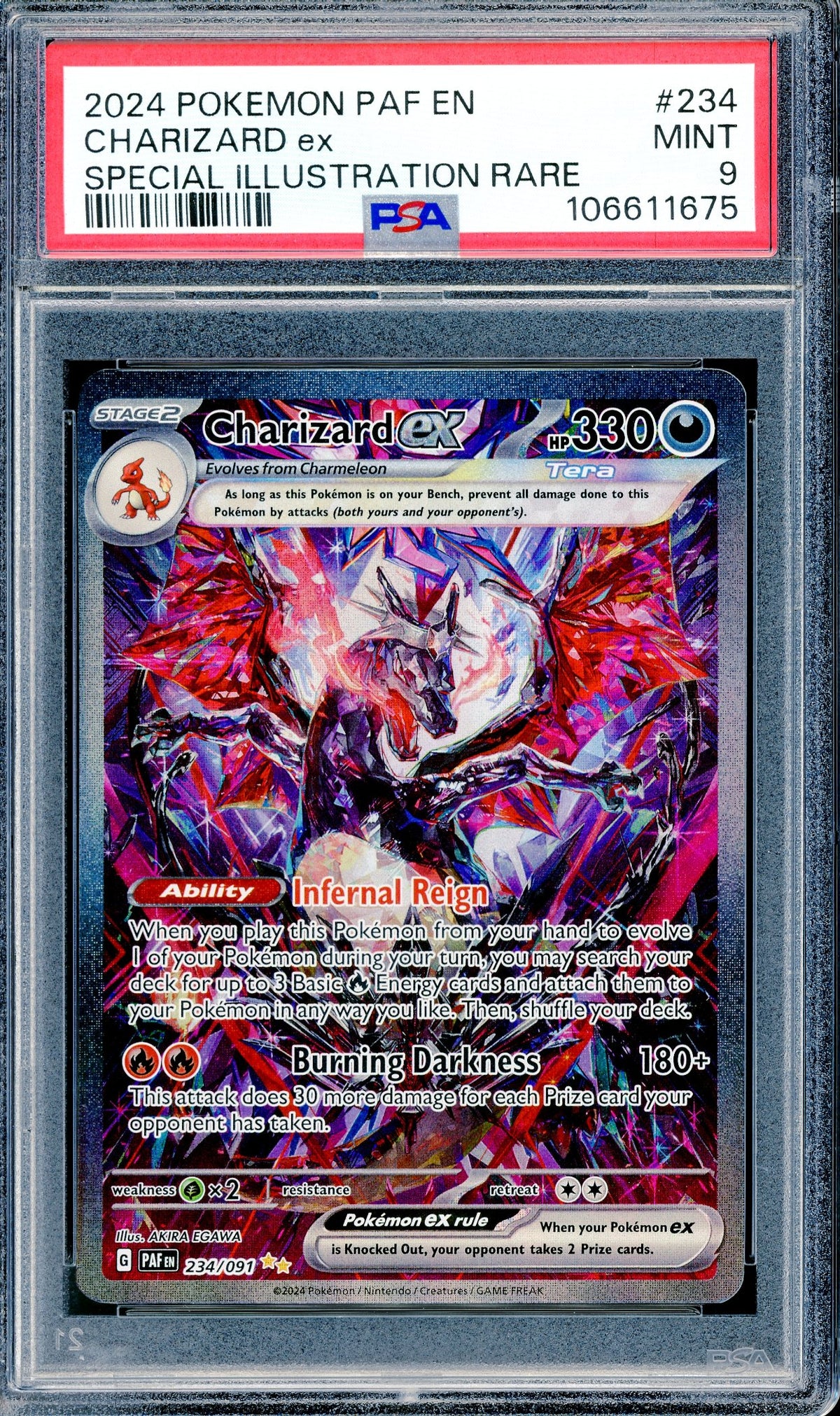 PSA 9 Charizard ex Special Illustration Rare (234/091) [Paldean Fates]