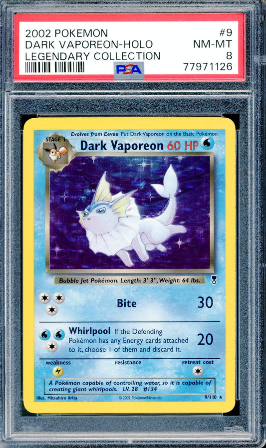PSA 8 Dark Vaporeon - Holo (9/110) [Legendary Collection]