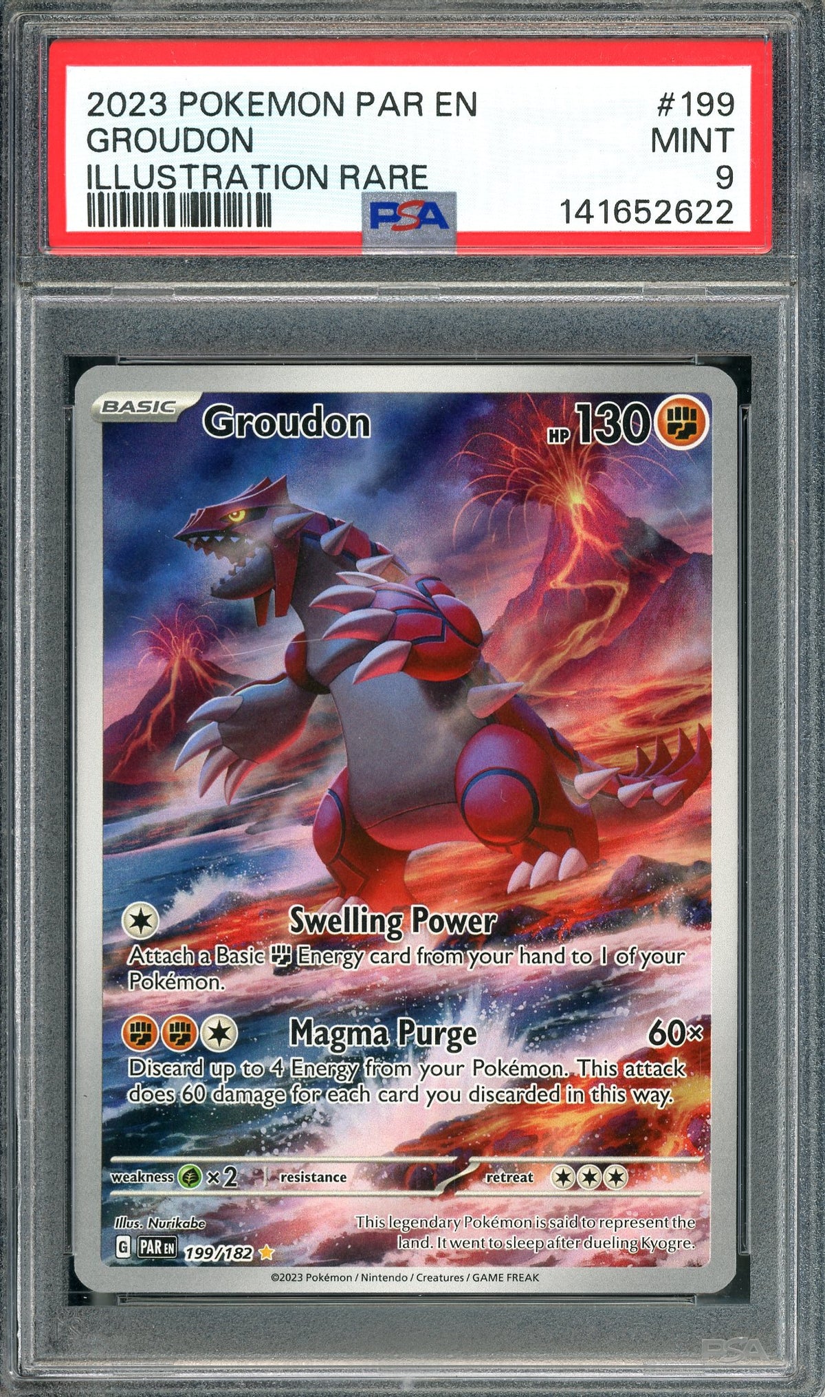 PSA 9 Groudon (199/182) Illustration Rare [Pokemon Scarlet & Violet: Paradox Rift]