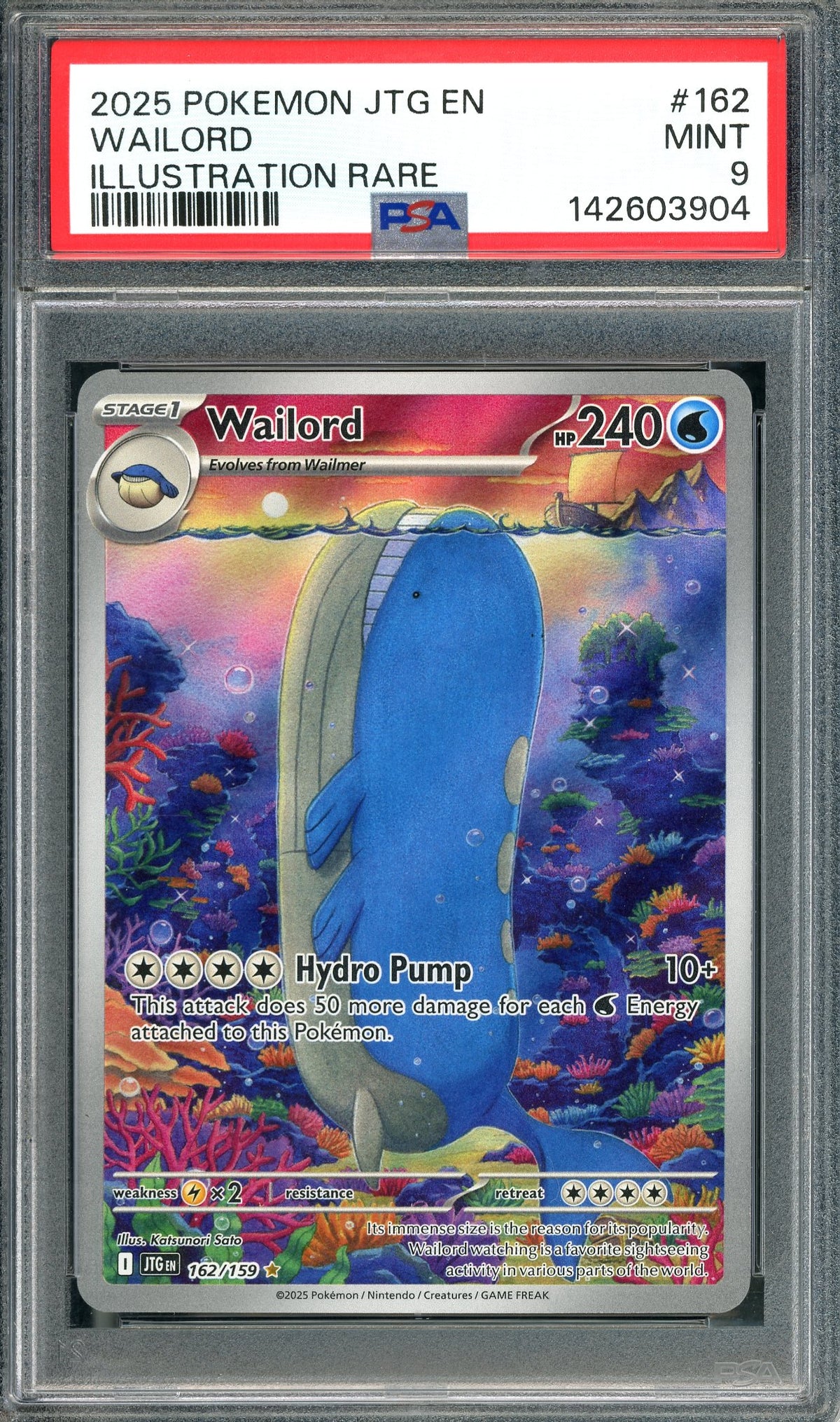PSA 9 Wailord (162/159) Illustration Rare [Pokemon Scarlet & Violet: Journey Together]