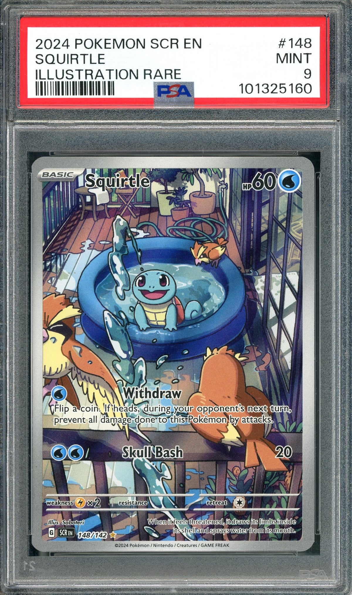 PSA 9 Squirtle (148/142) Illustration Rare [Pokemon Scarlet & Violet: Stellar Crown]