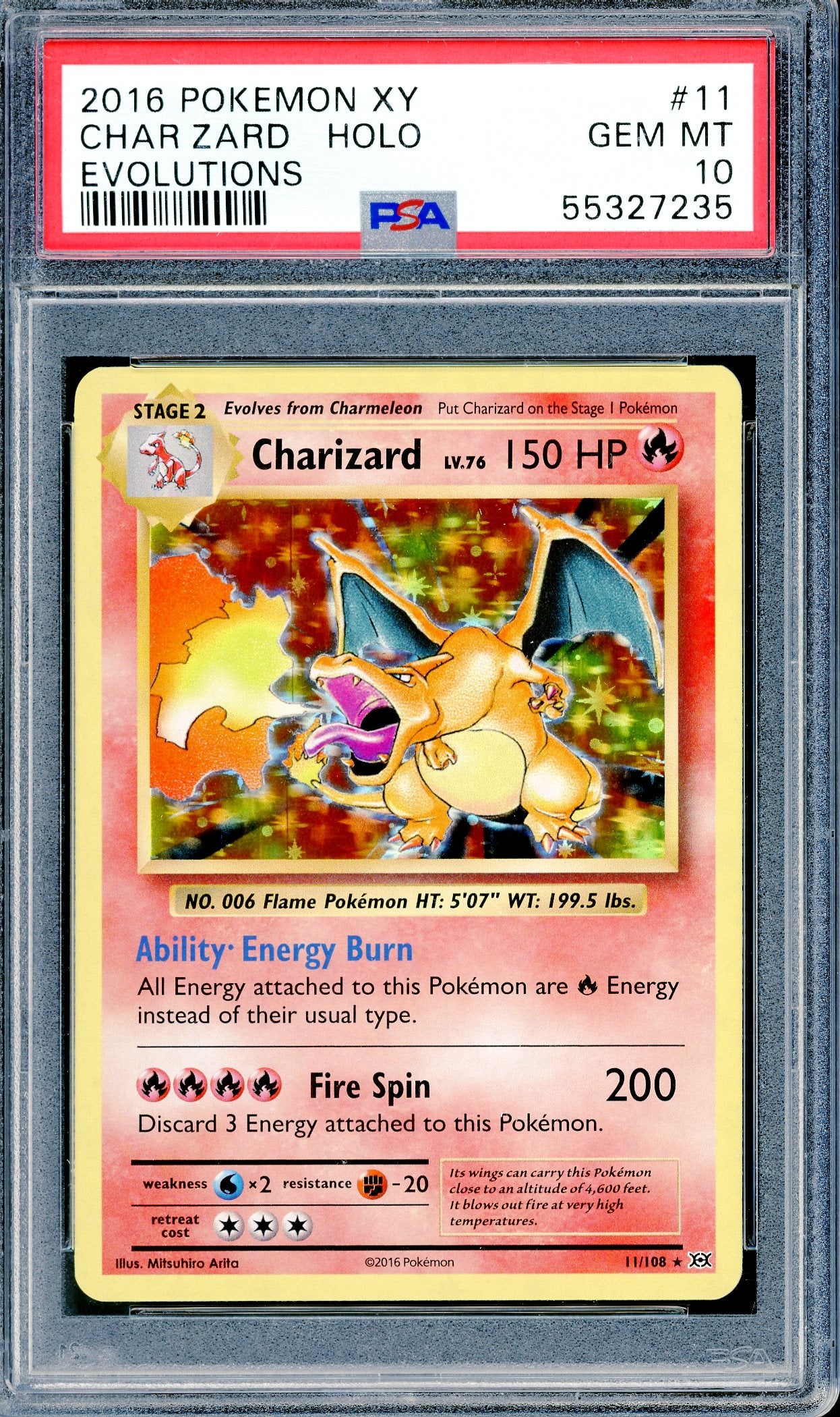PSA 10 Charizard Holo (11/109) [Pokemon XY Evolutions]