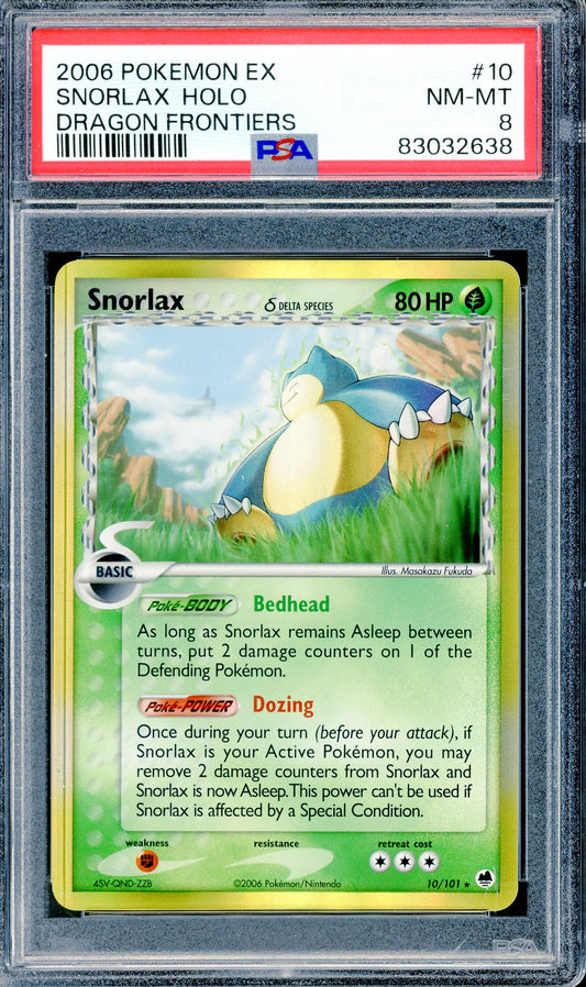 PSA 8 Snorlax (10/101) [Pokemon EX Dragon Frontiers]