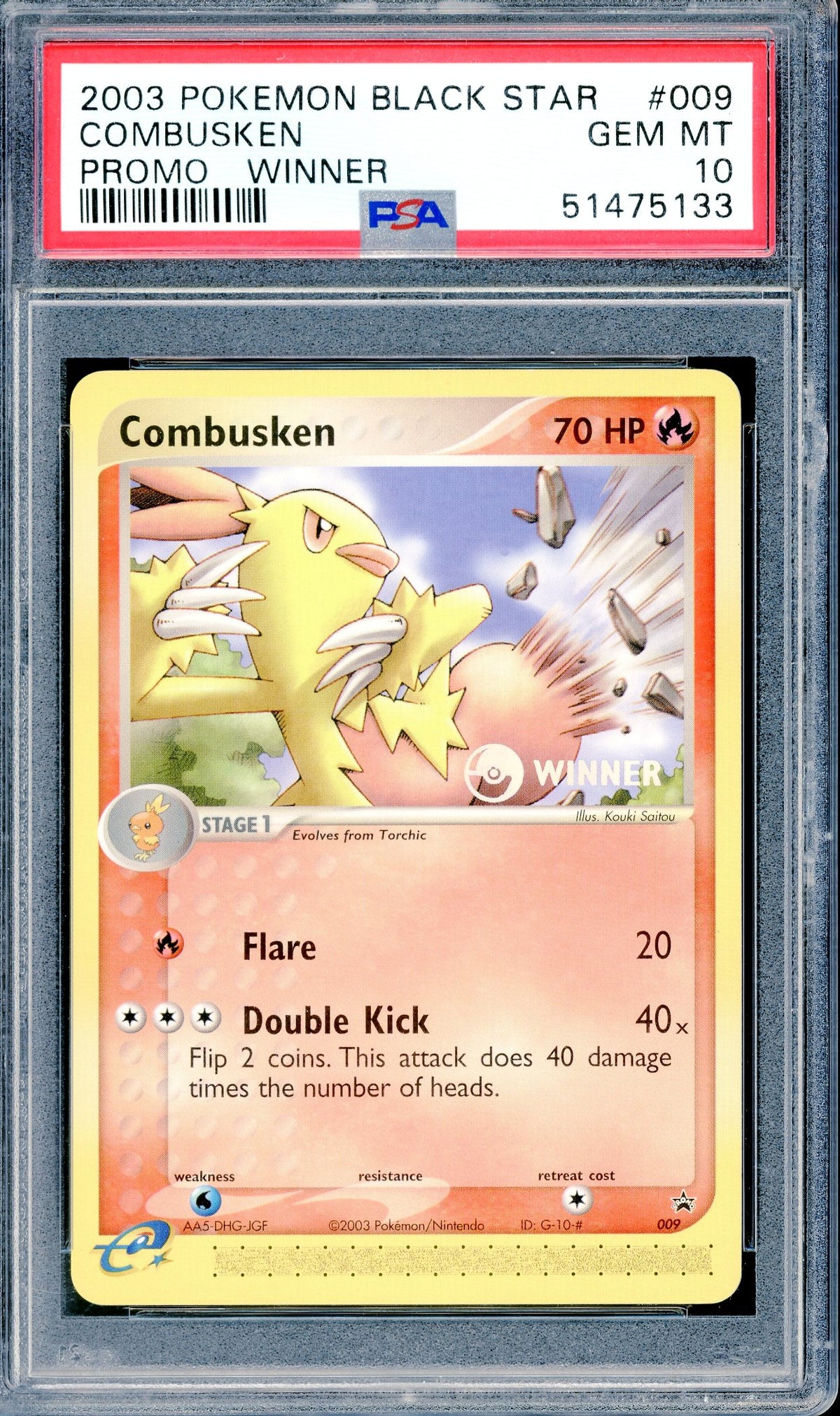 PSA 10 Combusken (009) [Black Star Winner Promo]