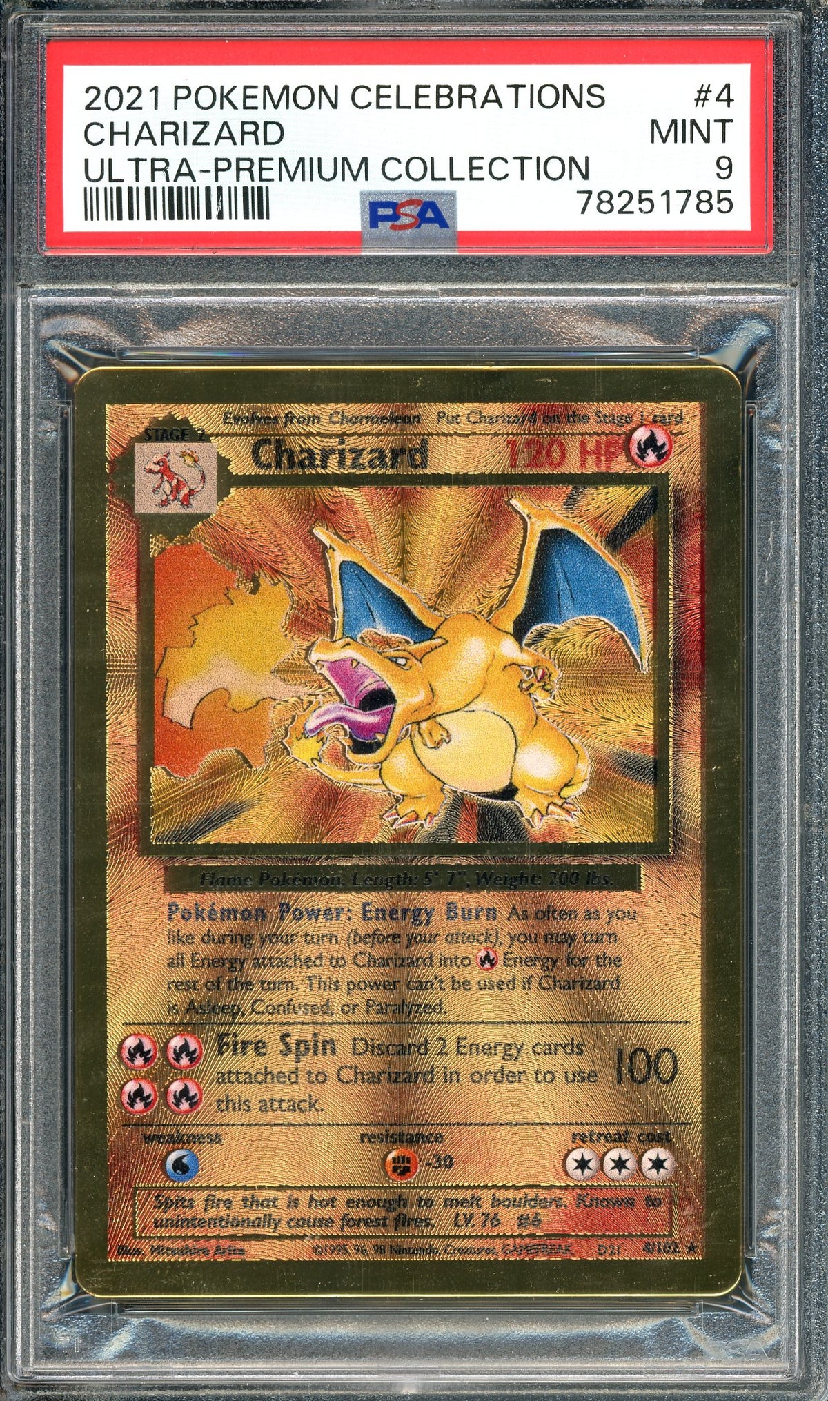 PSA 9 Charizard (4/102) Metal Card [Pokemon 20th Celebration: Ultra-Premium Collection]