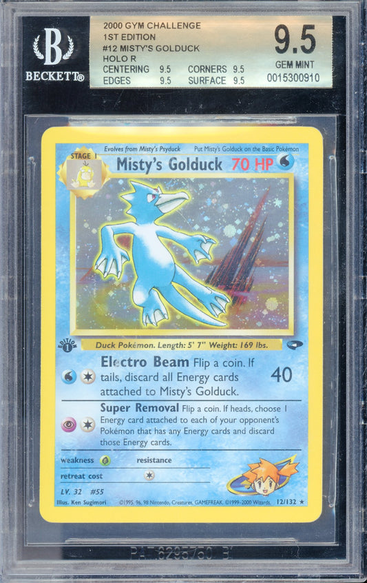 BGS 9.5 Misty's Golduck (12/142) [Gym Challenge 1st Edition]
