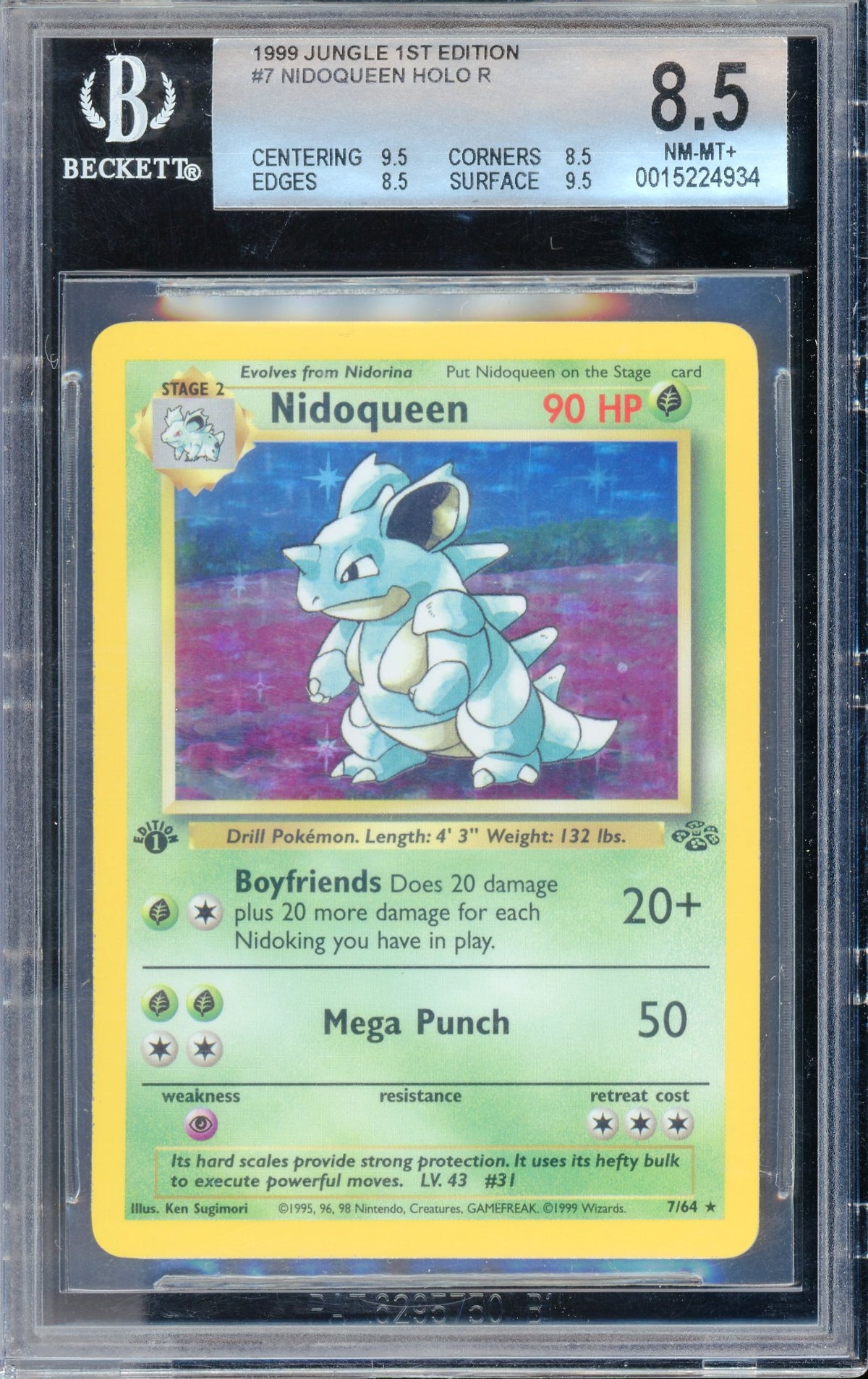 BGS 8.5 Nidoqueen (7/64) [Jungle 1st Edition]