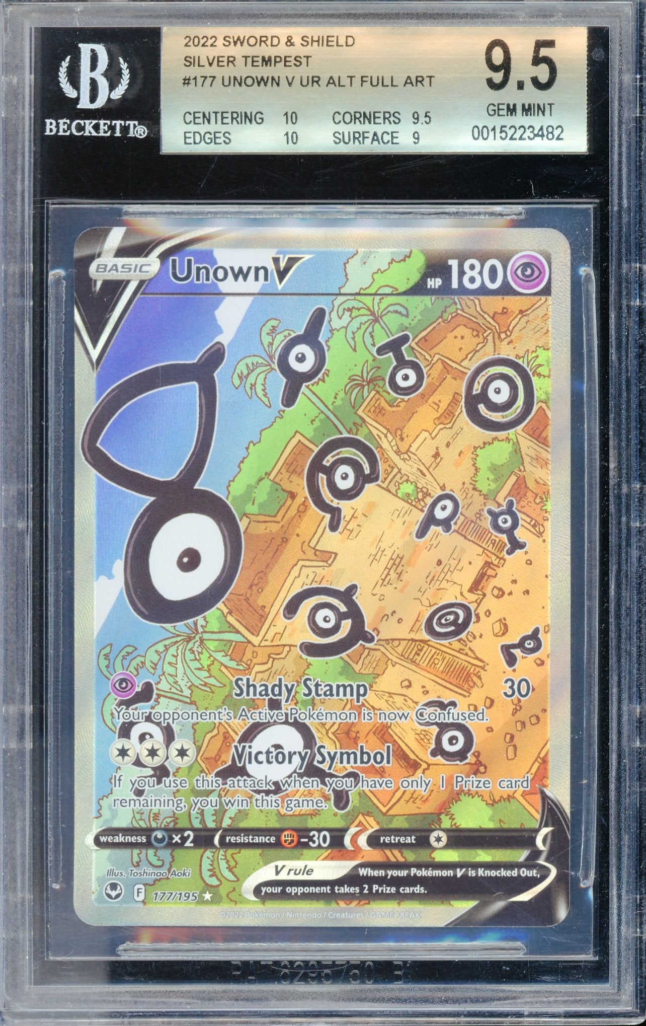BGS 9.5 Unown V (177/195) [Silver Tempest]