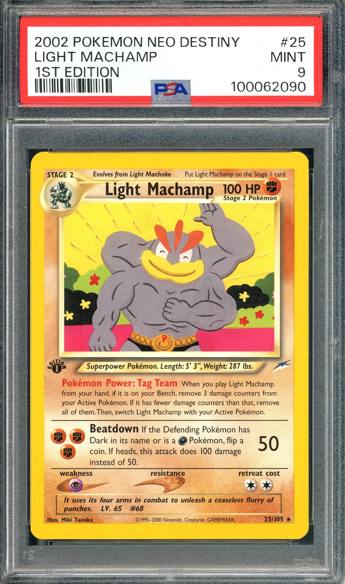 PSA 9 Light Machamp (25/105) [Pokemon Neo Destiny 1st Edition]