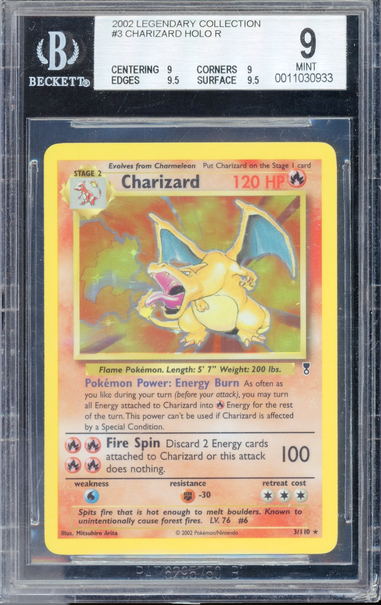 BGS 9 Charizard Holo (3/110) [Legendary Collection]